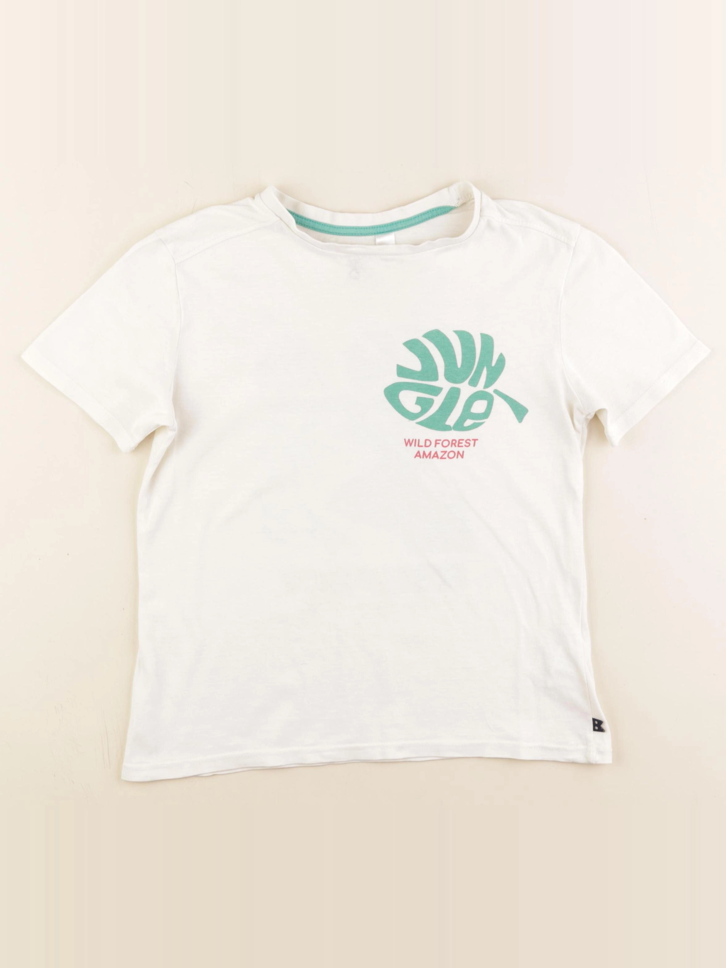 Okaidi - tee-shirt imprimé au dos blanc, vert - 8 ans