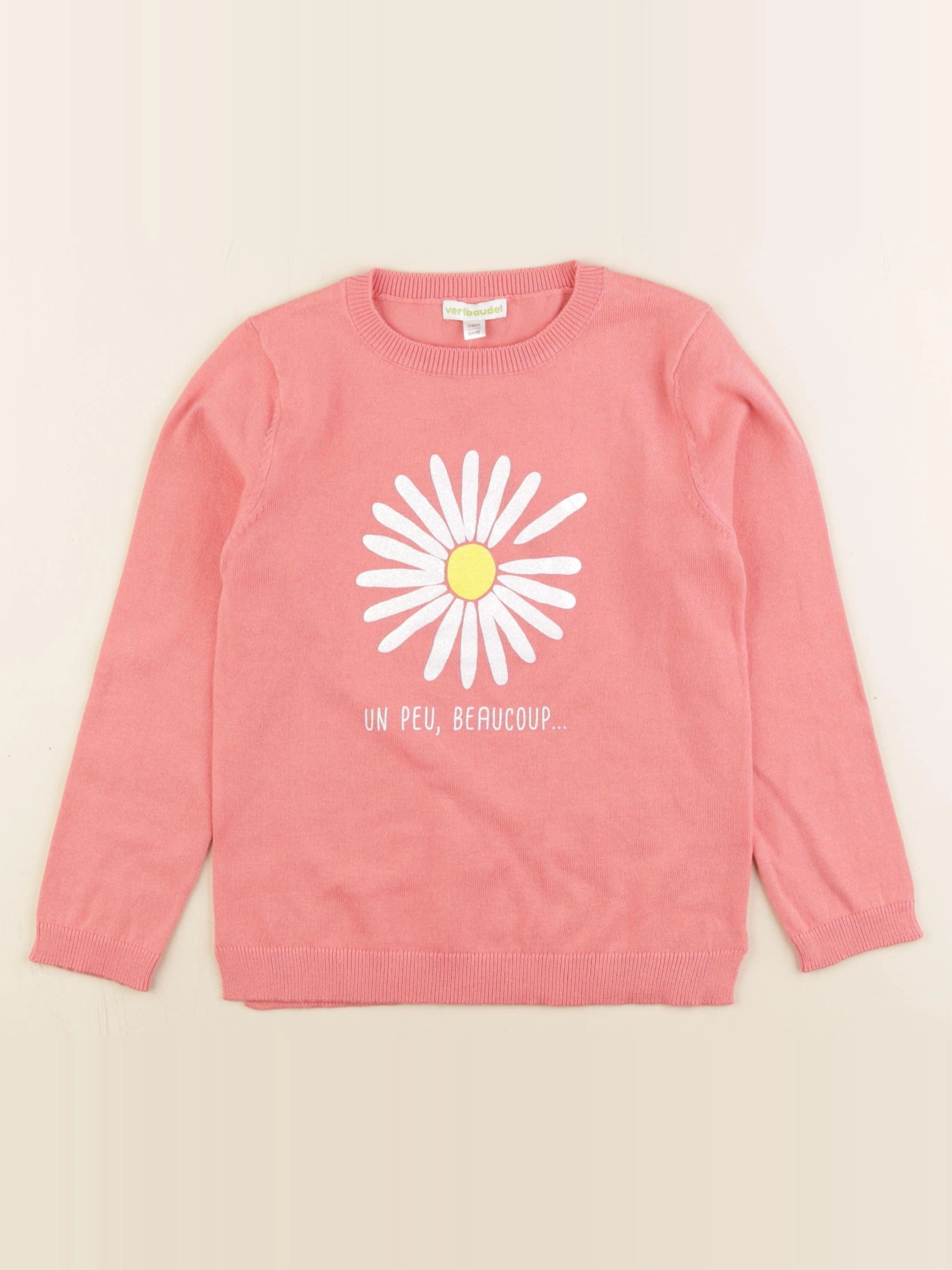 Vertbaudet - pull rose - 6 ans