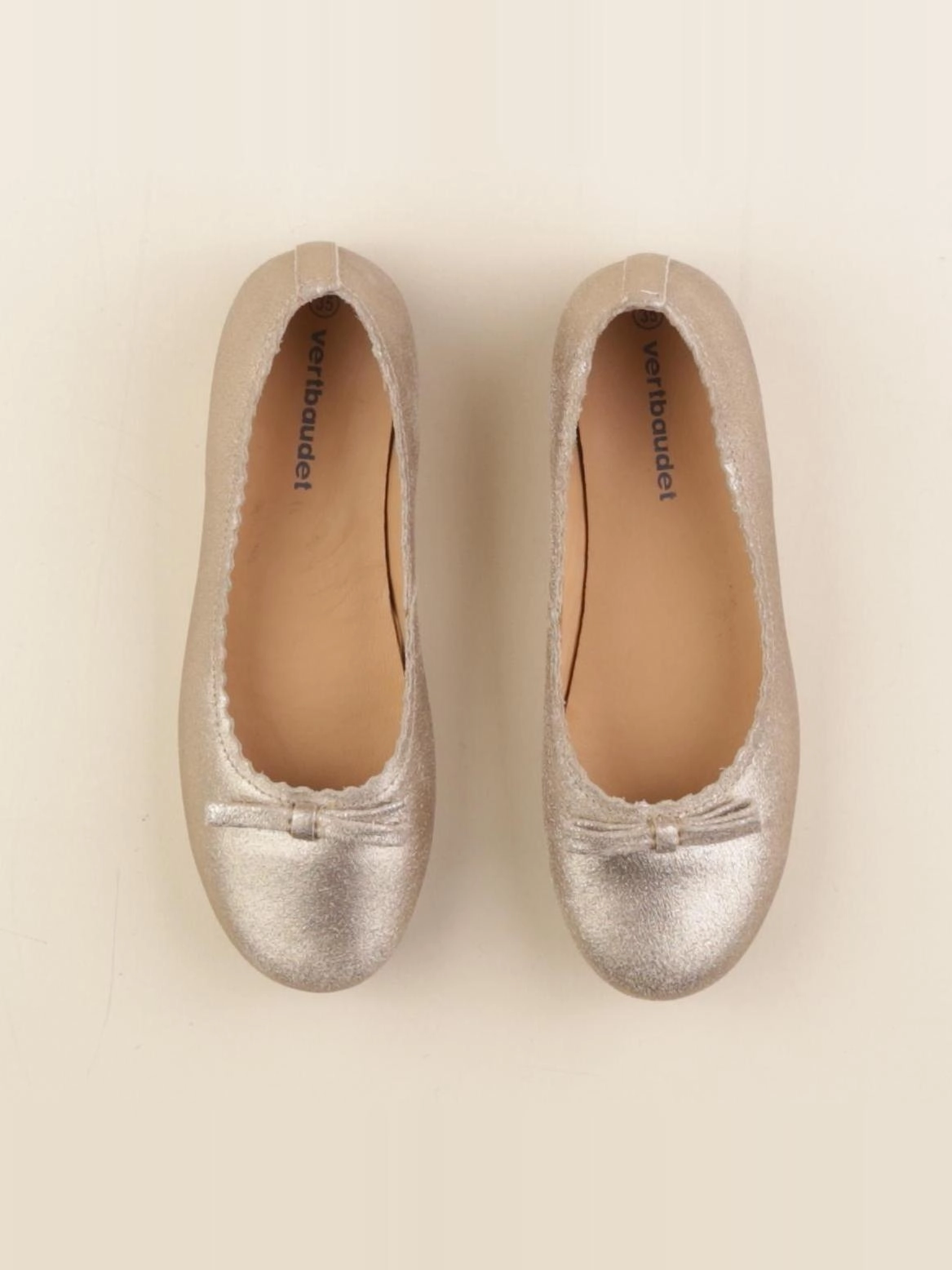 Vertbaudet - ballerines beige, or - pointure 35