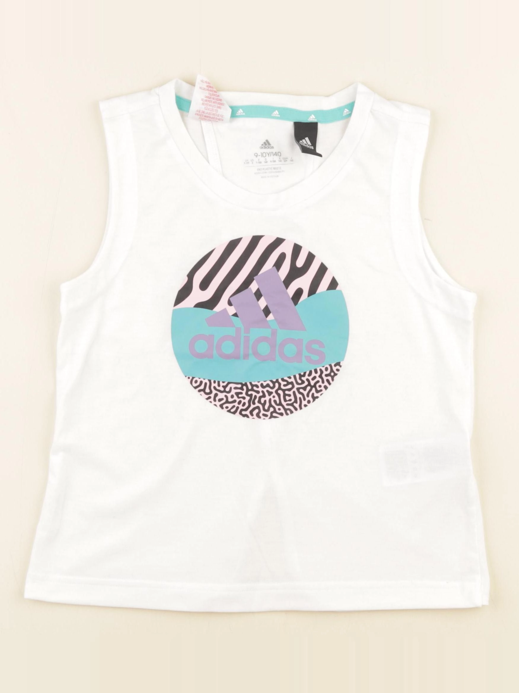 Adidas - débardeur blanc - 9/10 ans
