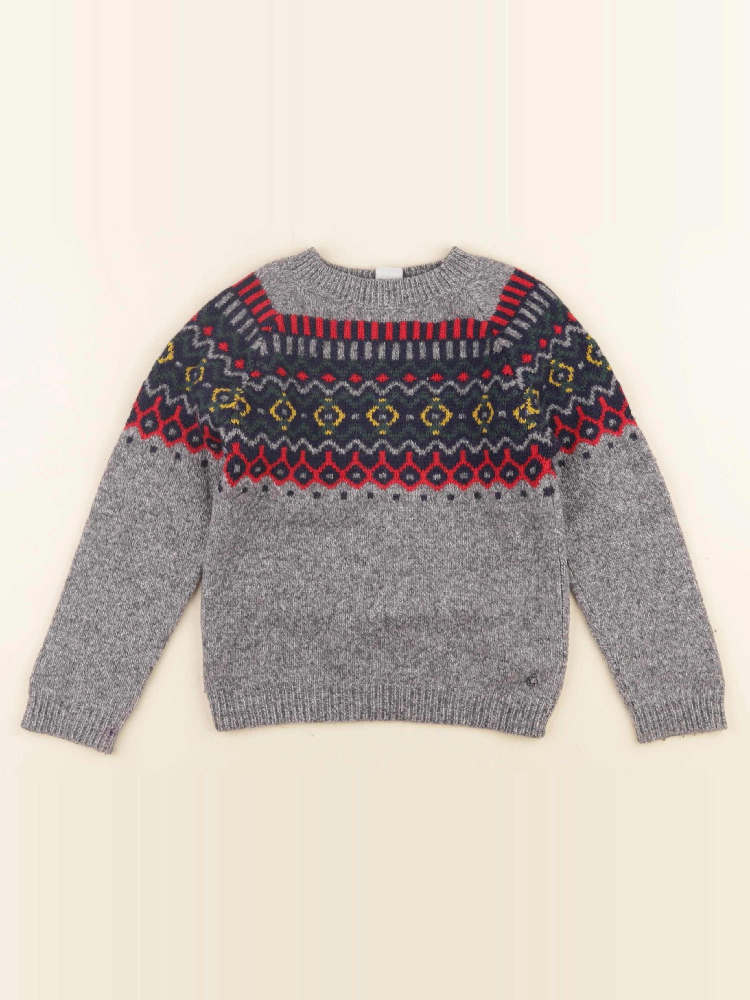 Petit Bateau - pull gris - 6 ans