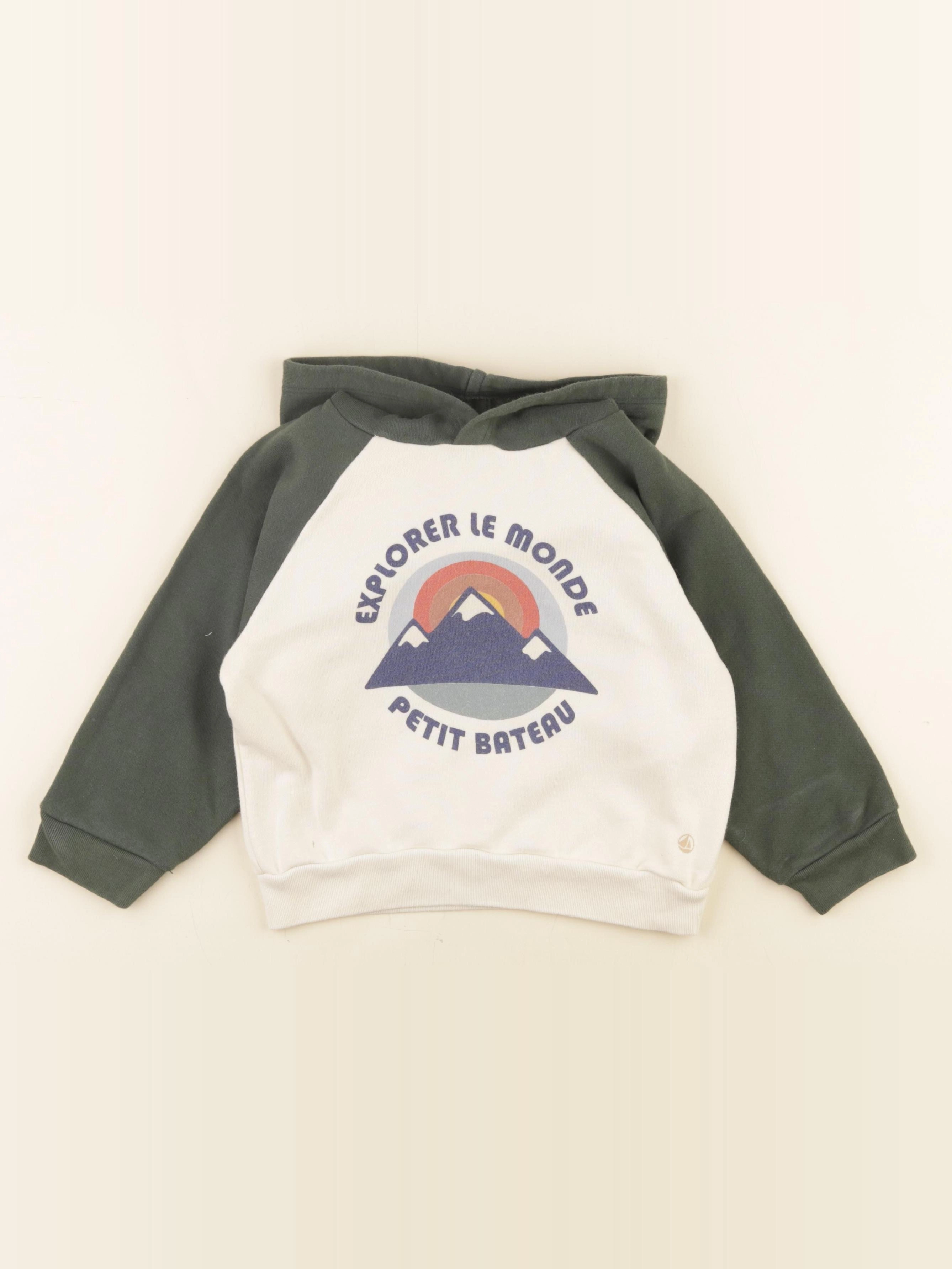 Petit Bateau - sweat vert - 5 ans