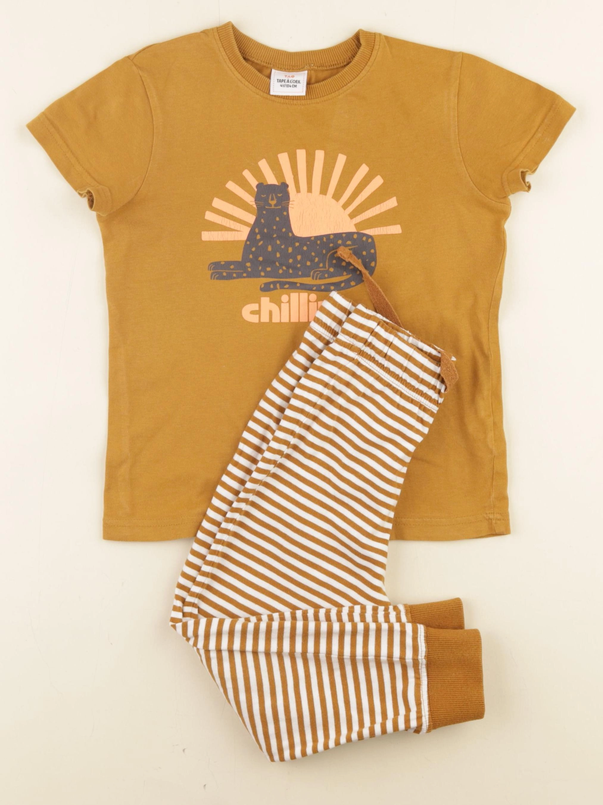 Tape à l'oeil - pyjama coton marron - 4 ans