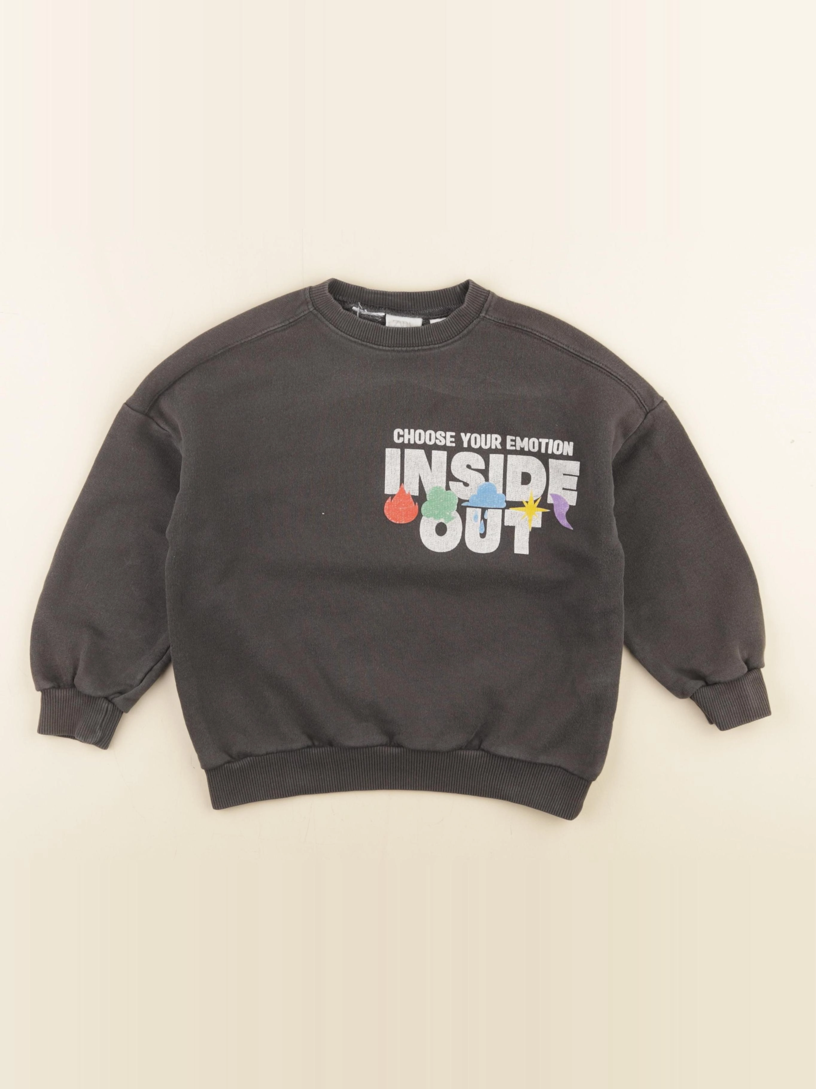 Zara - sweat imprimé au dos gris - 5 ans