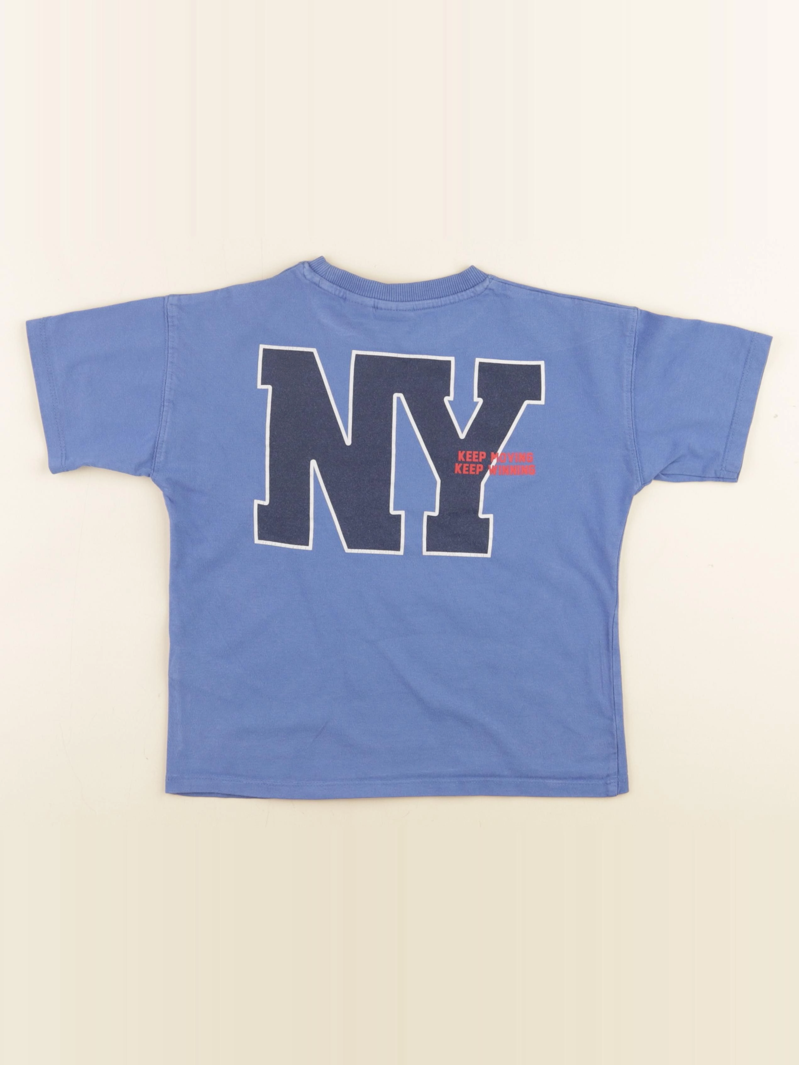 Zara - tee-shirt imprimé au dos bleu - 5 ans