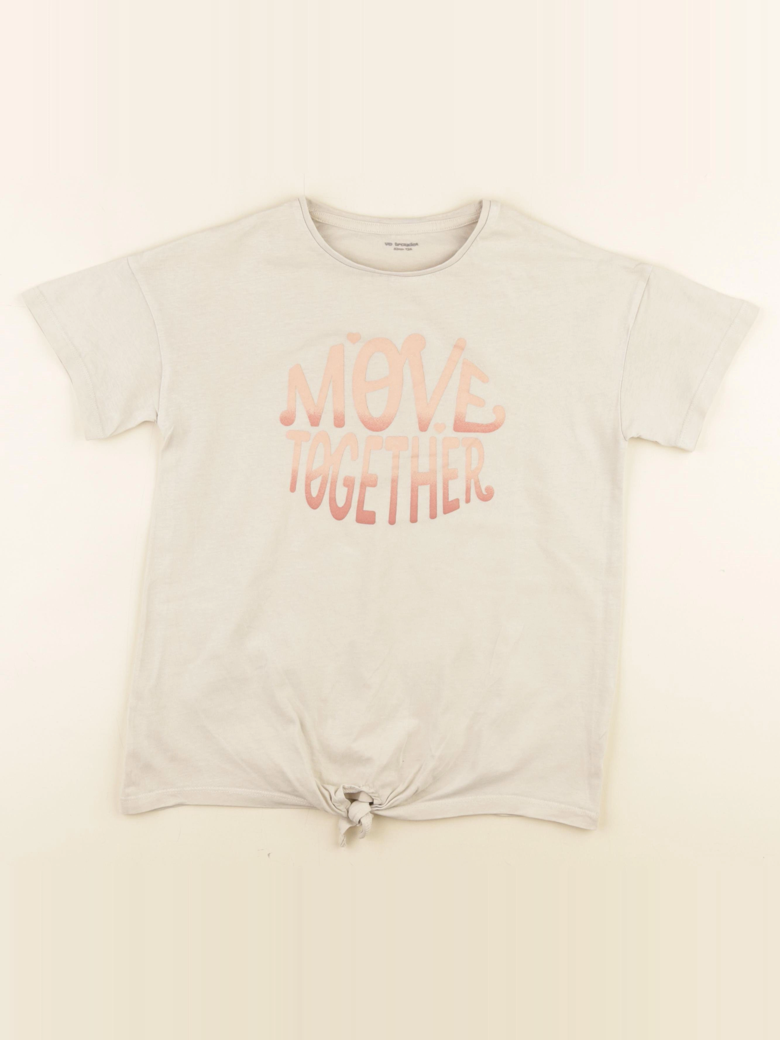 Vertbaudet - tee-shirt beige - 12 ans