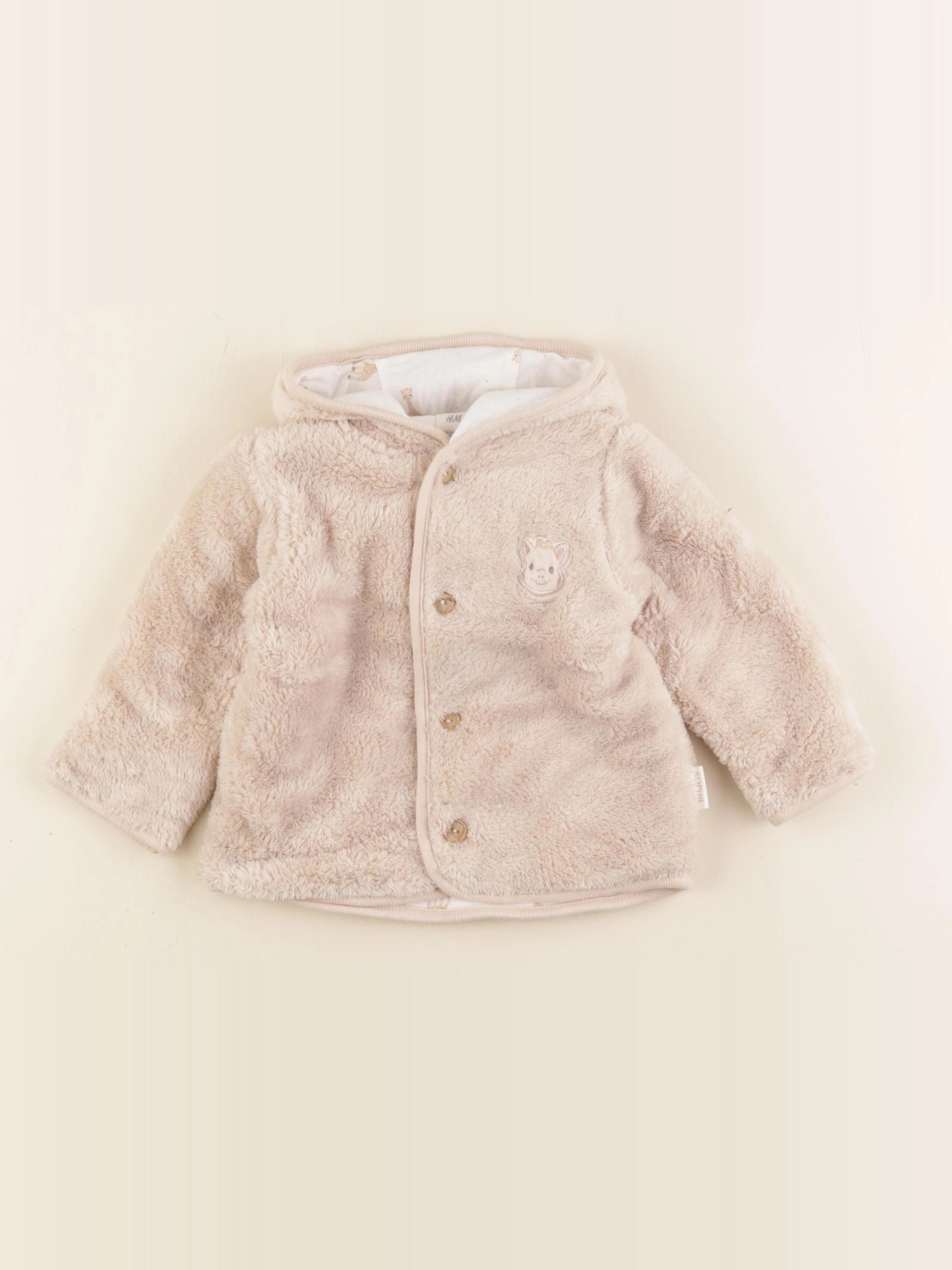 H&M - sweat beige - 6/9 mois