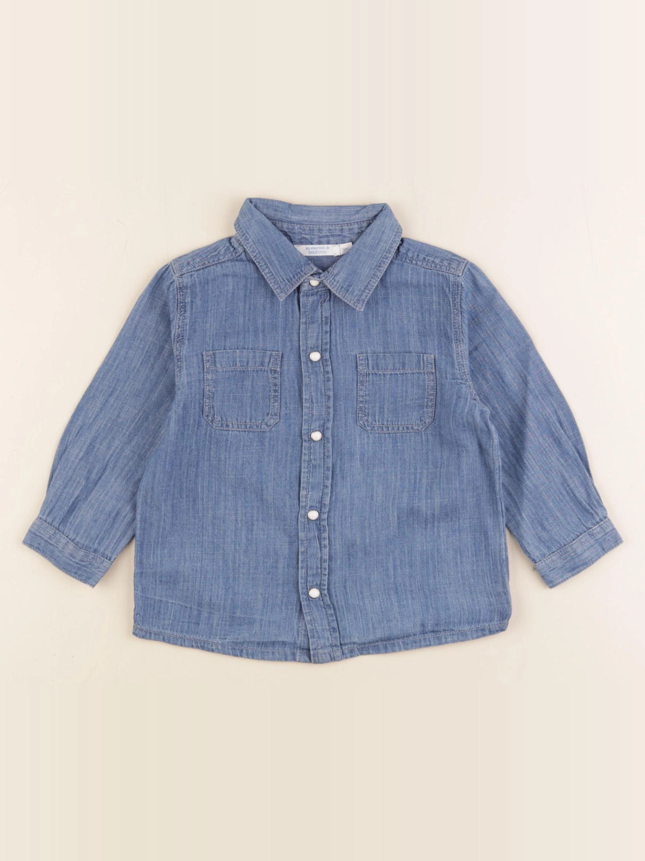 Boutchou - chemise bleu - 18 mois