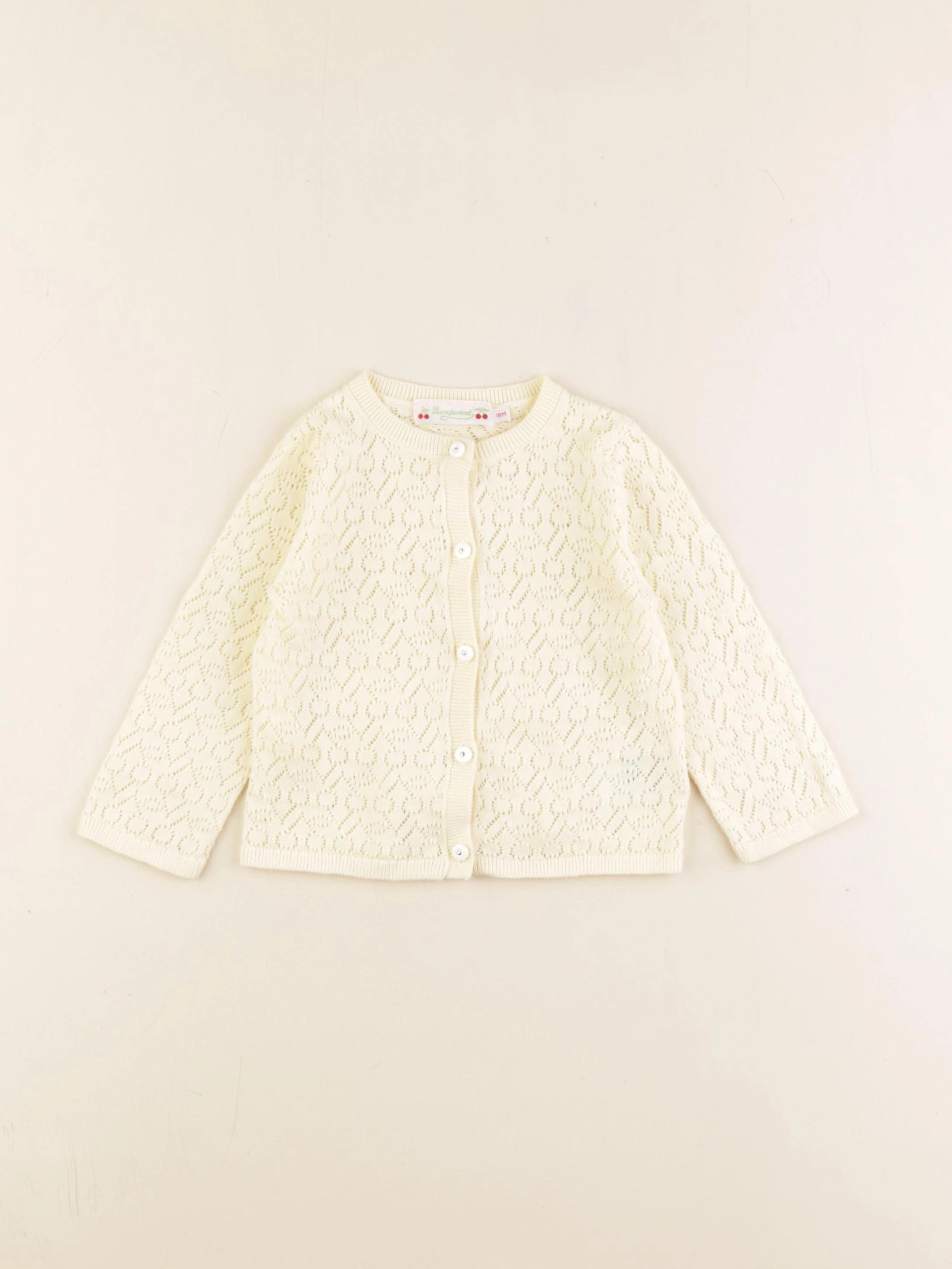 Bonpoint - gilet beige - 18 mois