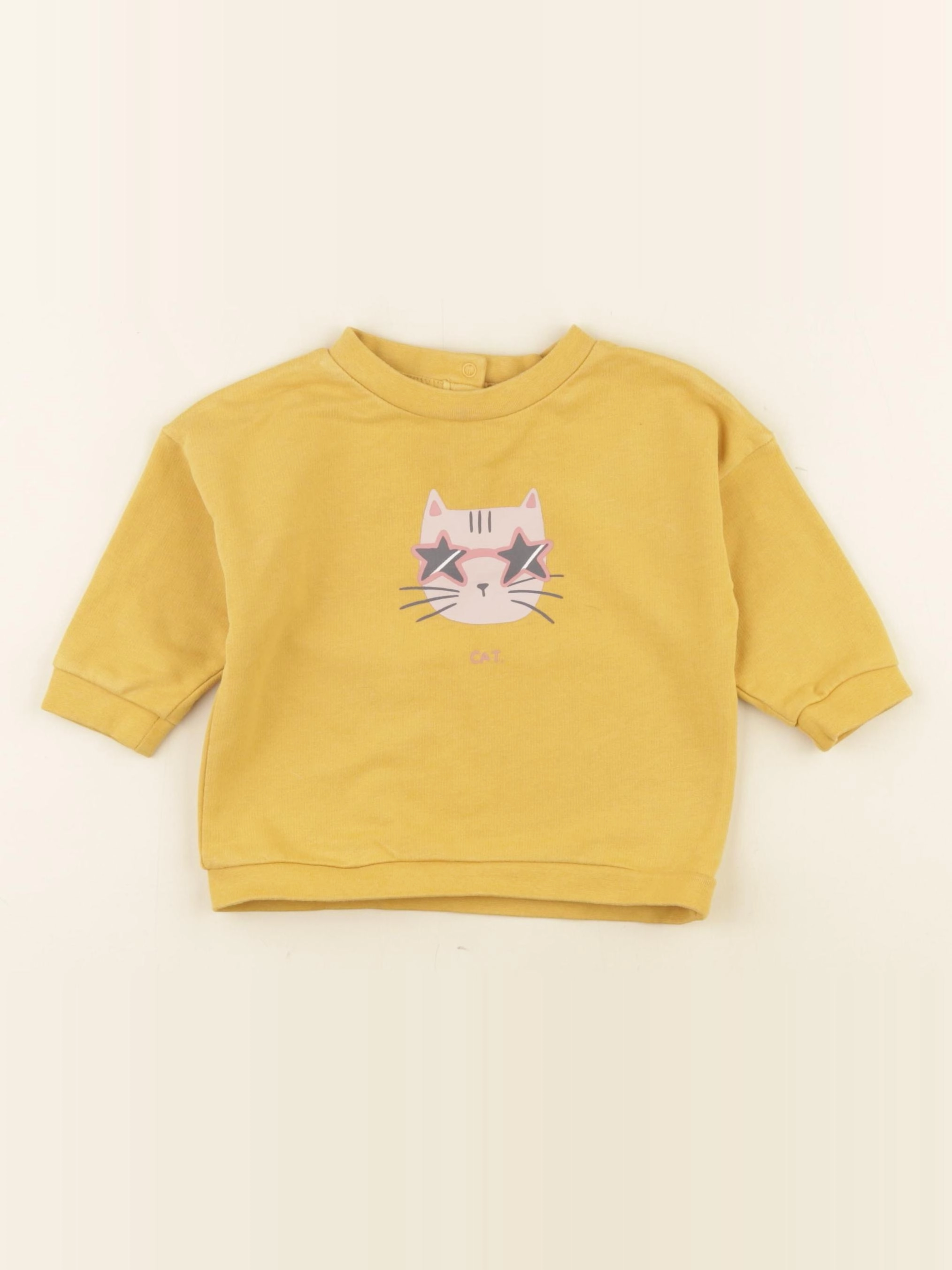 Vertbaudet - sweat jaune - 9 mois