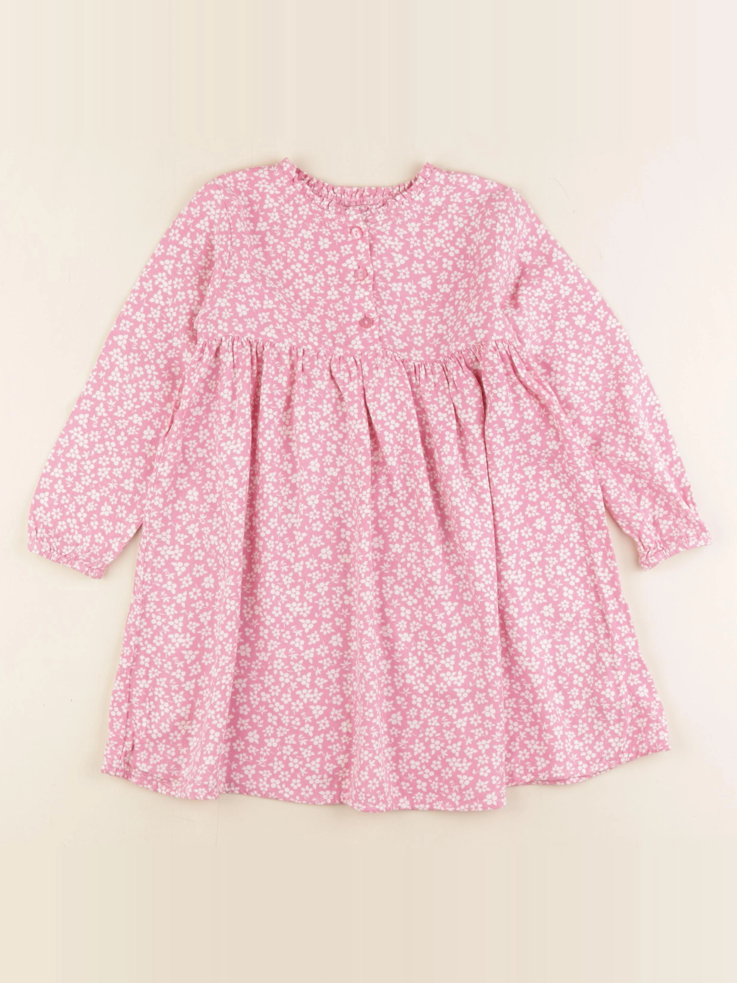 Vertbaudet - robe rose, blanc - 4 ans