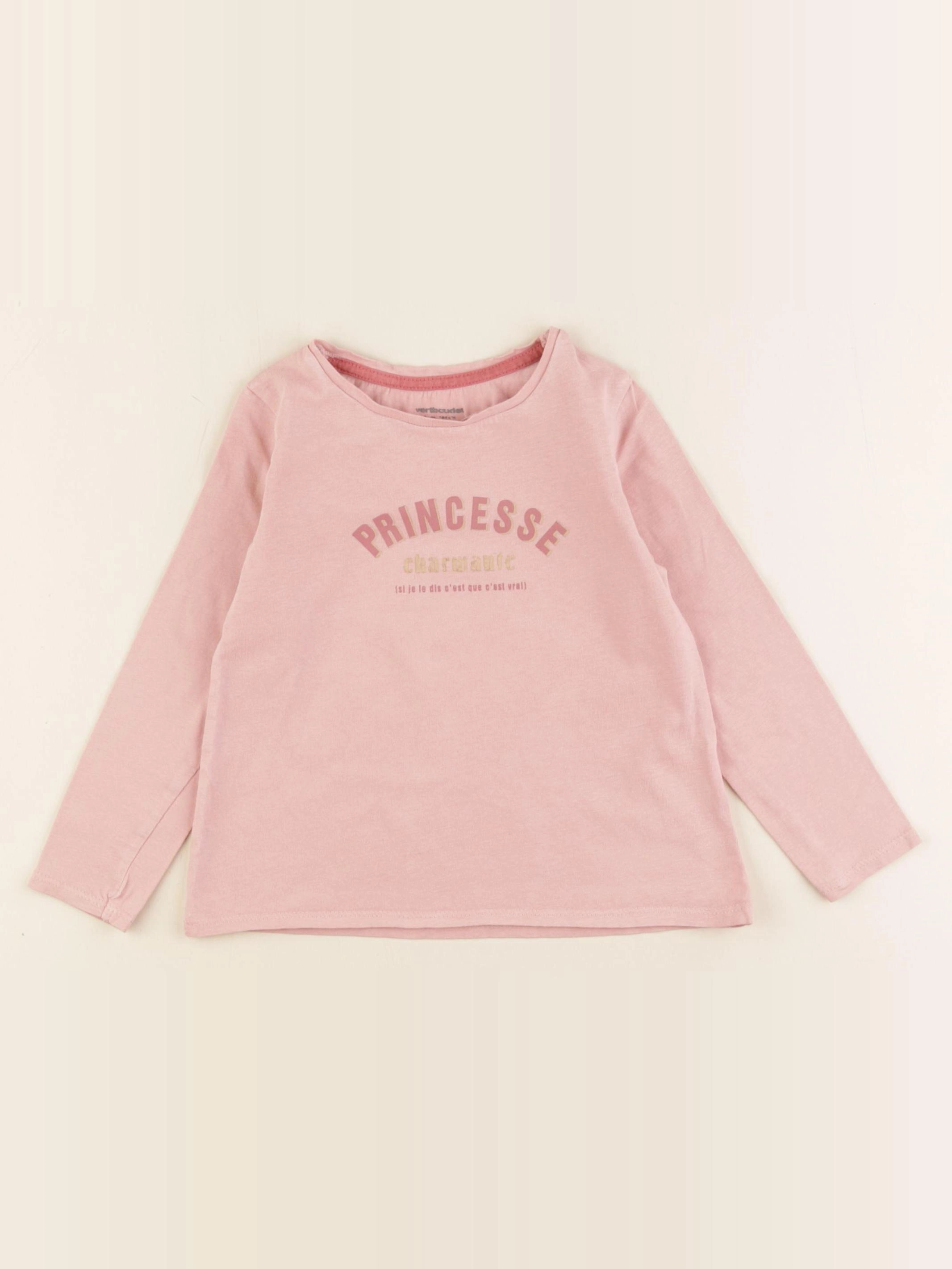 Vertbaudet - tee-shirt rose - 4 ans