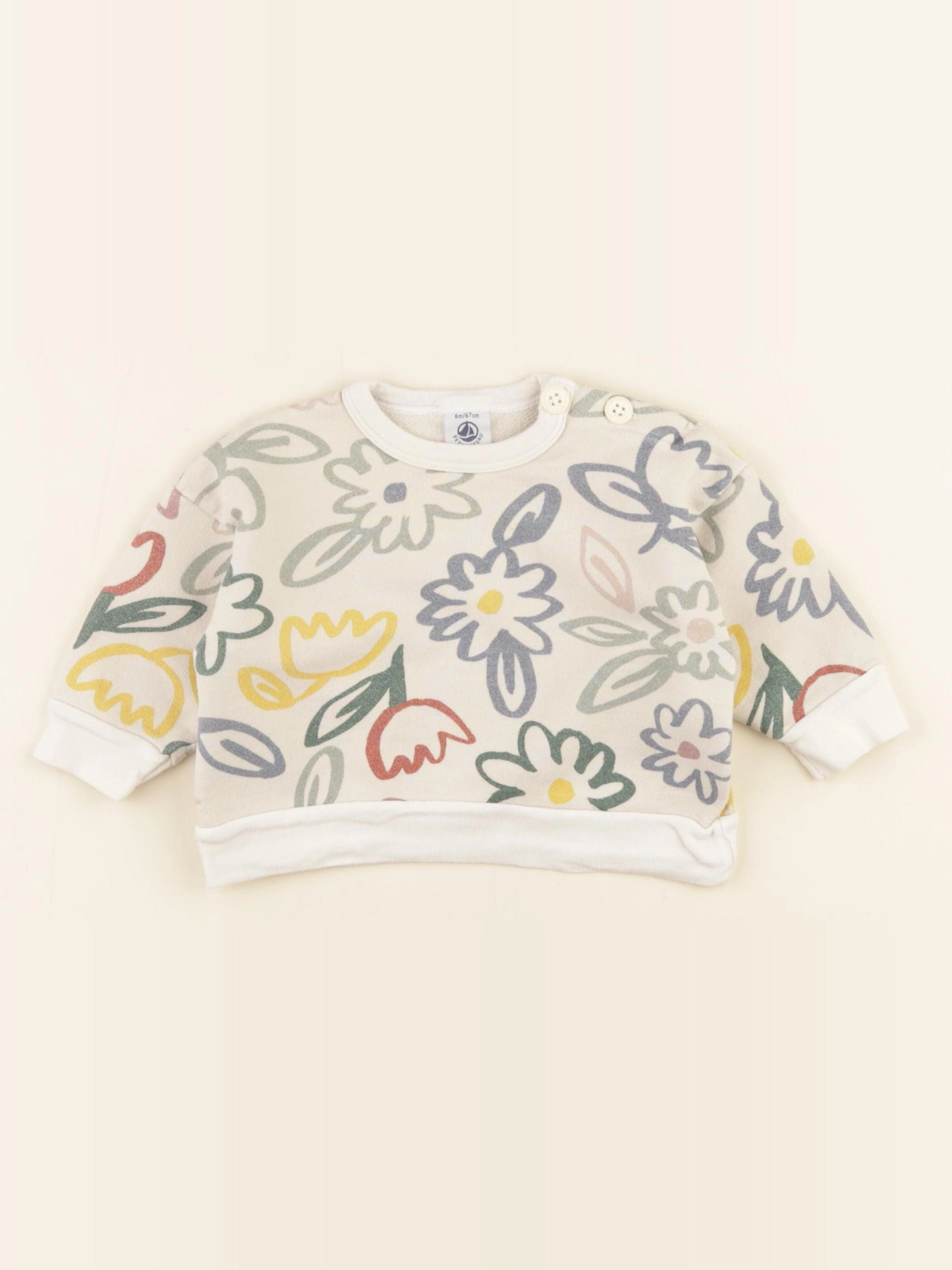 Petit Bateau - sweat multicolore - 6 mois
