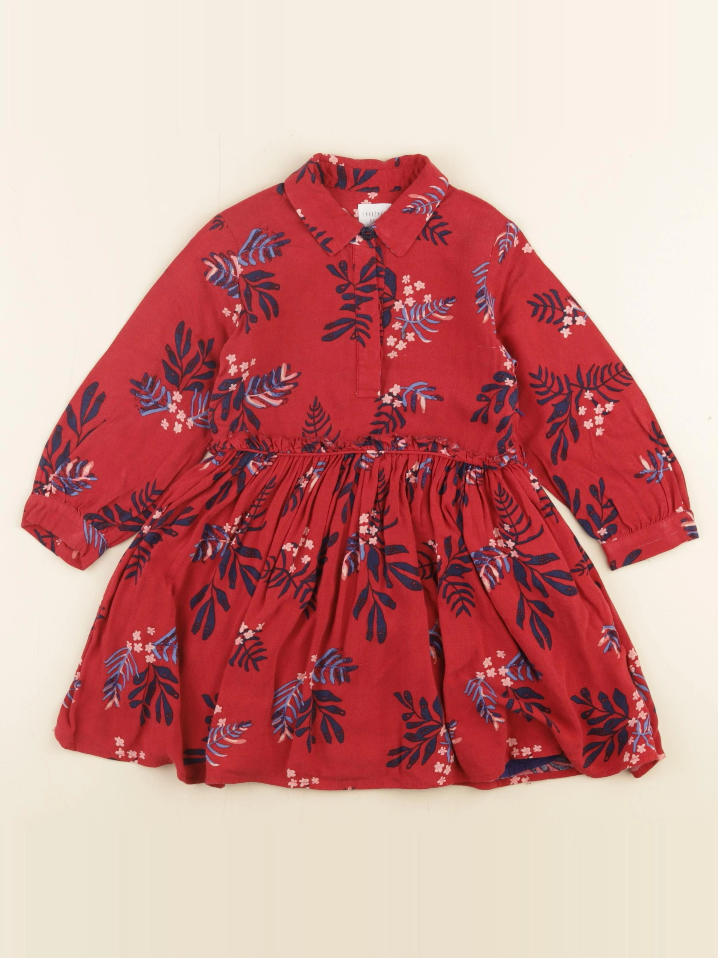 Carrément Beau - robe rouge, bleu - 2 ans