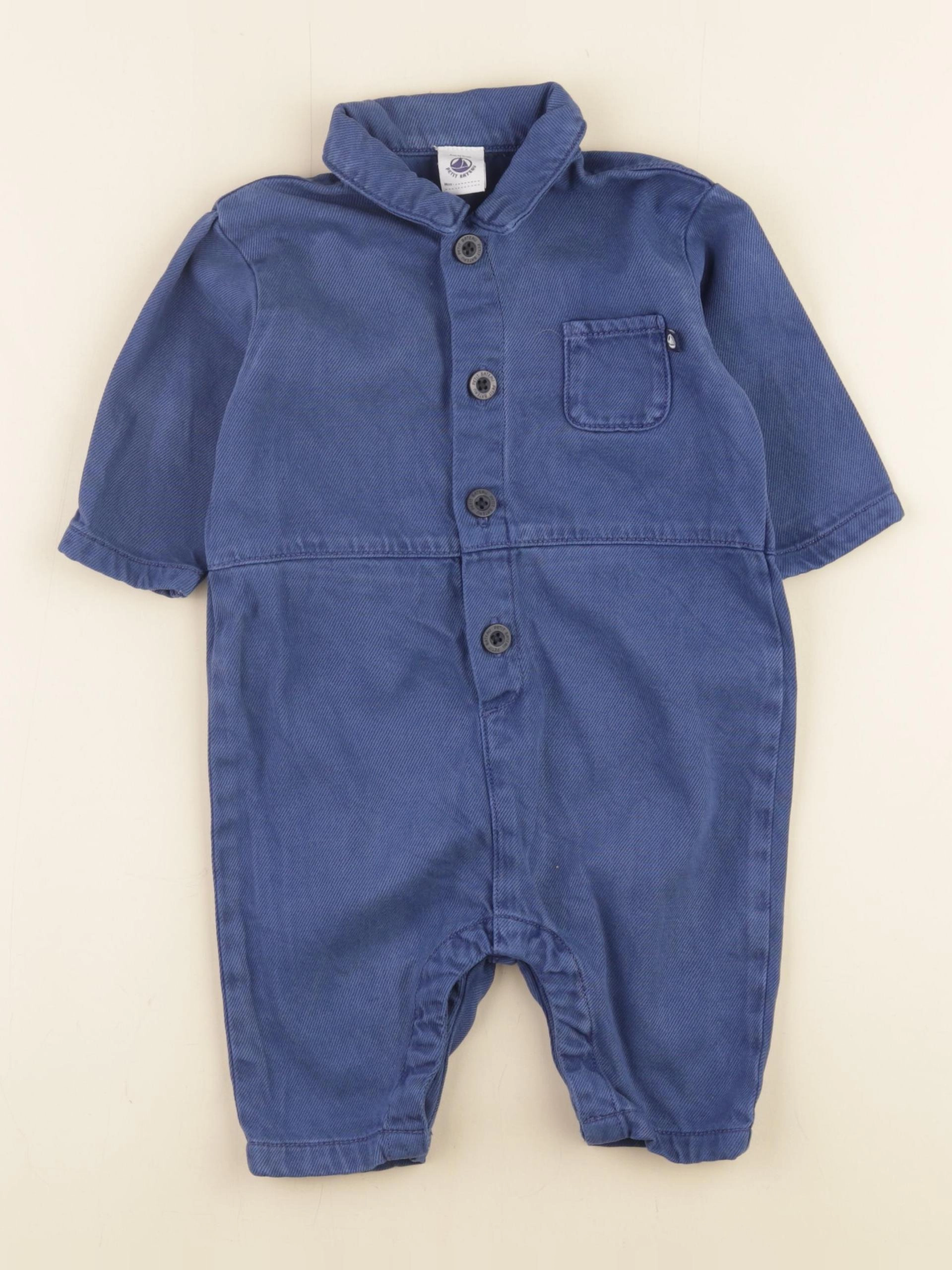 Petit Bateau - combinaison bleu - 6 mois