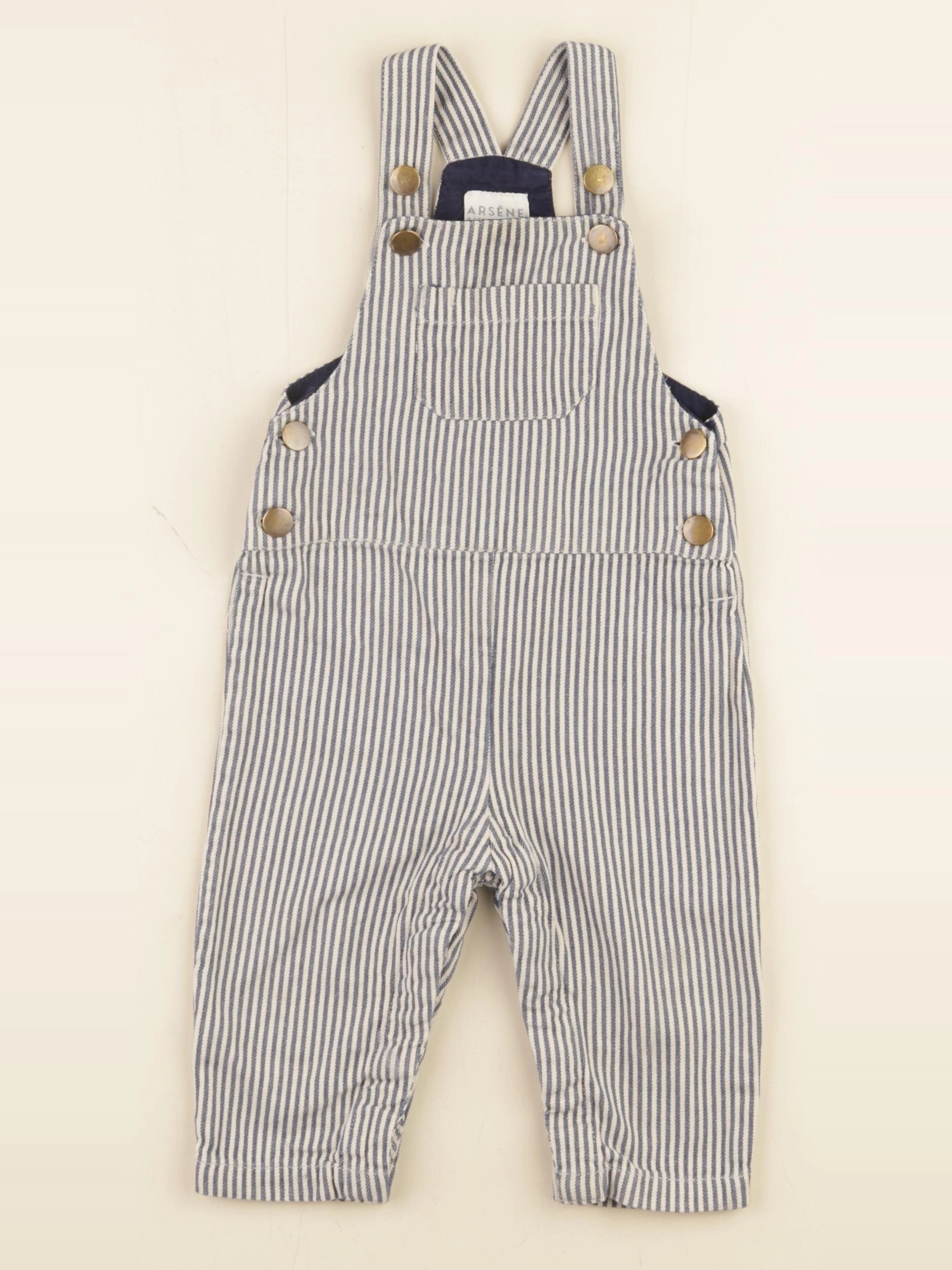 Arsène et les pipelettes - salopette bleu, blanc - 12 mois