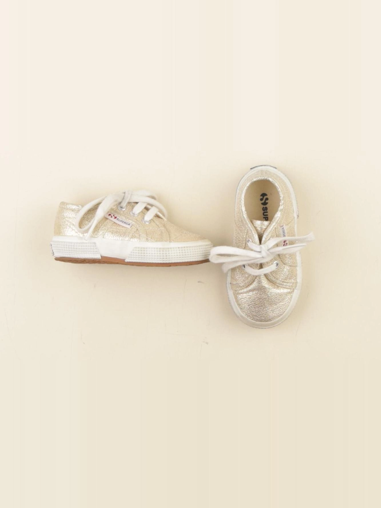 Superga - tennis à scratch/ lacets or - pointure 20