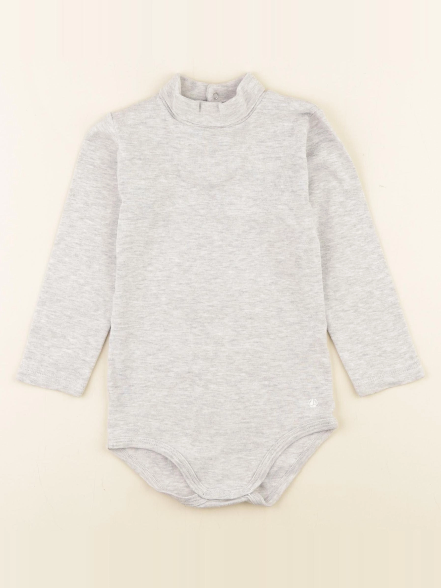 Petit Bateau - body à col gris - 24 mois