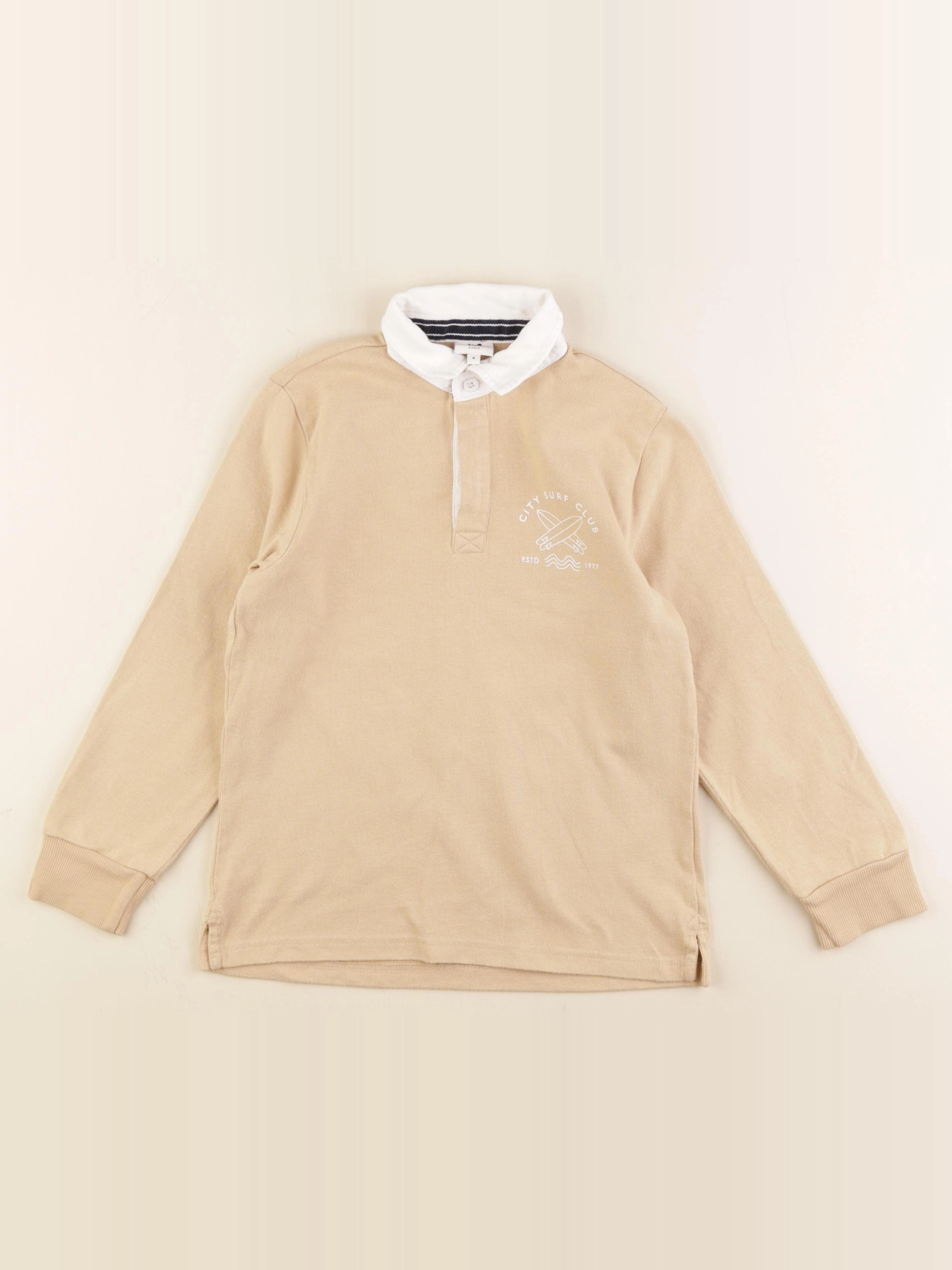 Cyrillus - polo imprimé au dos beige - 8 ans