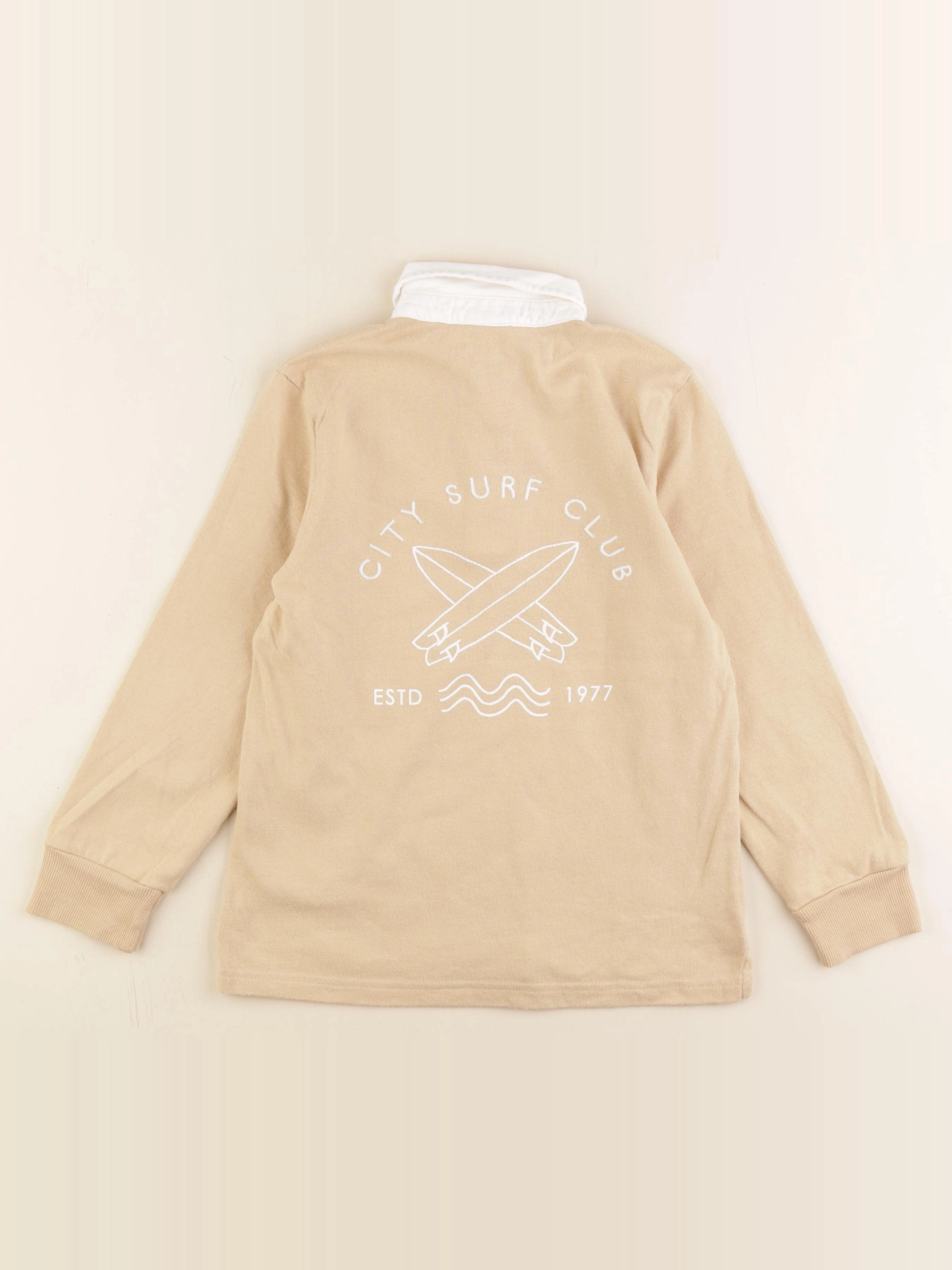 Cyrillus - polo imprimé au dos beige - 8 ans