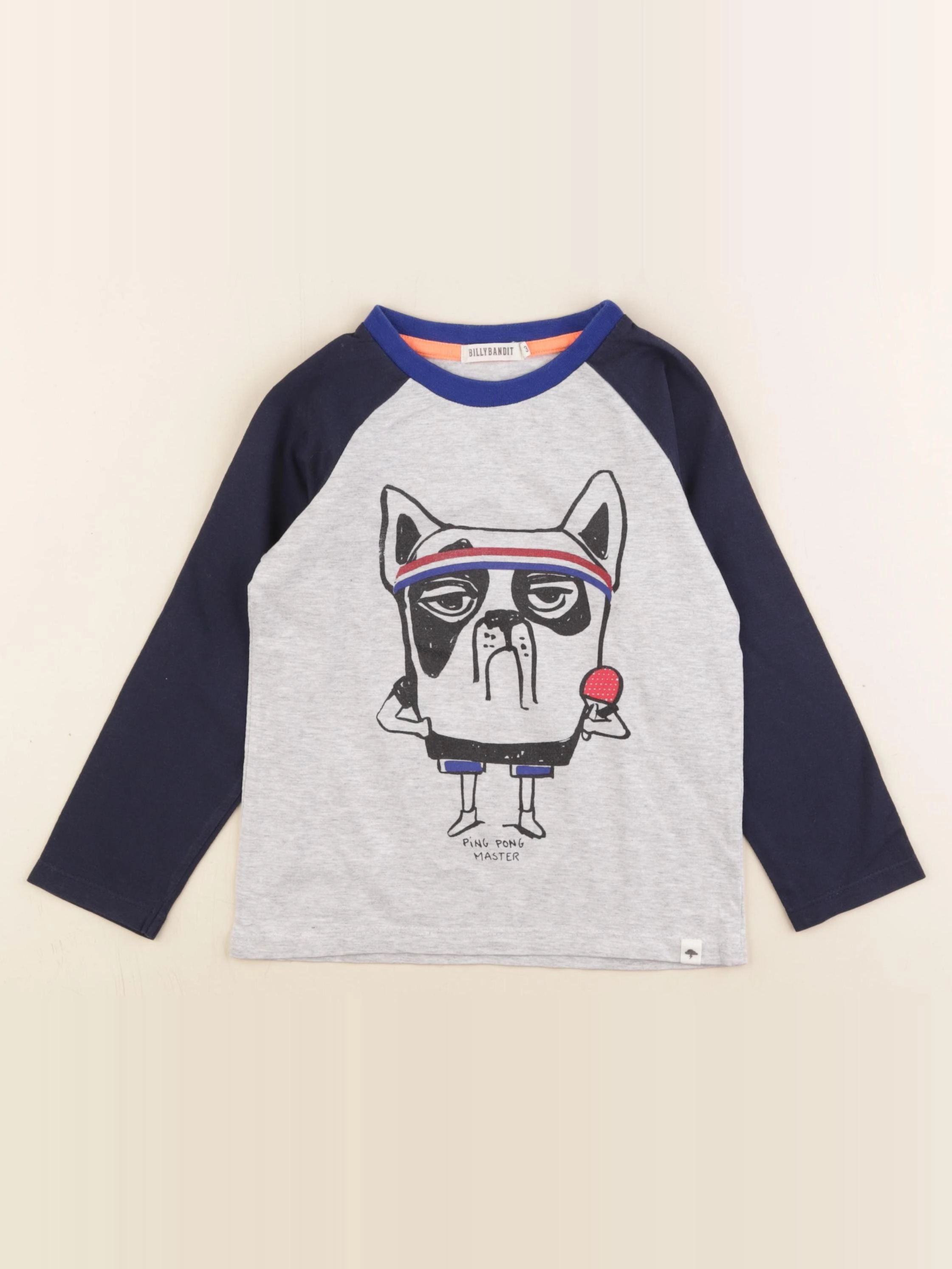 Billy Bandit - tee-shirt gris, bleu - 3 ans