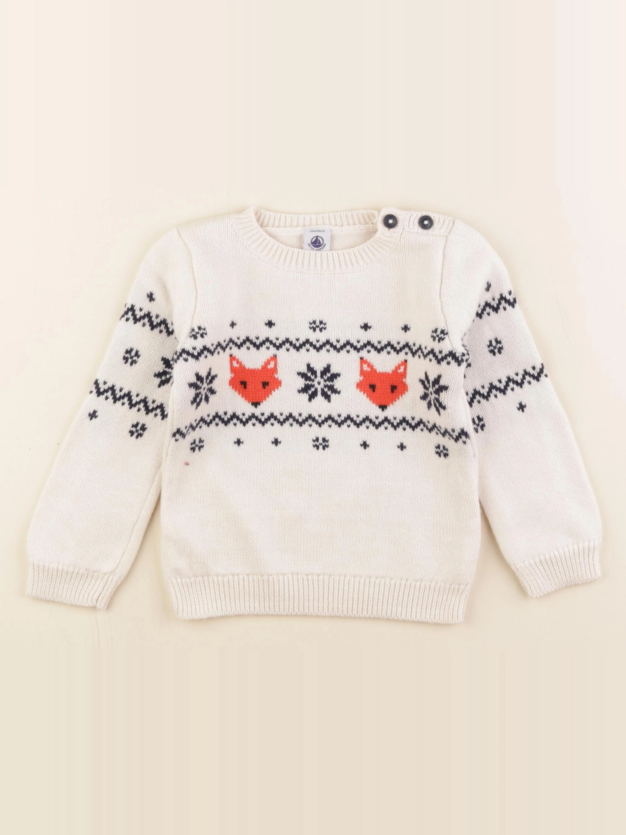 Petit Bateau - pull blanc, bleu - 24 mois