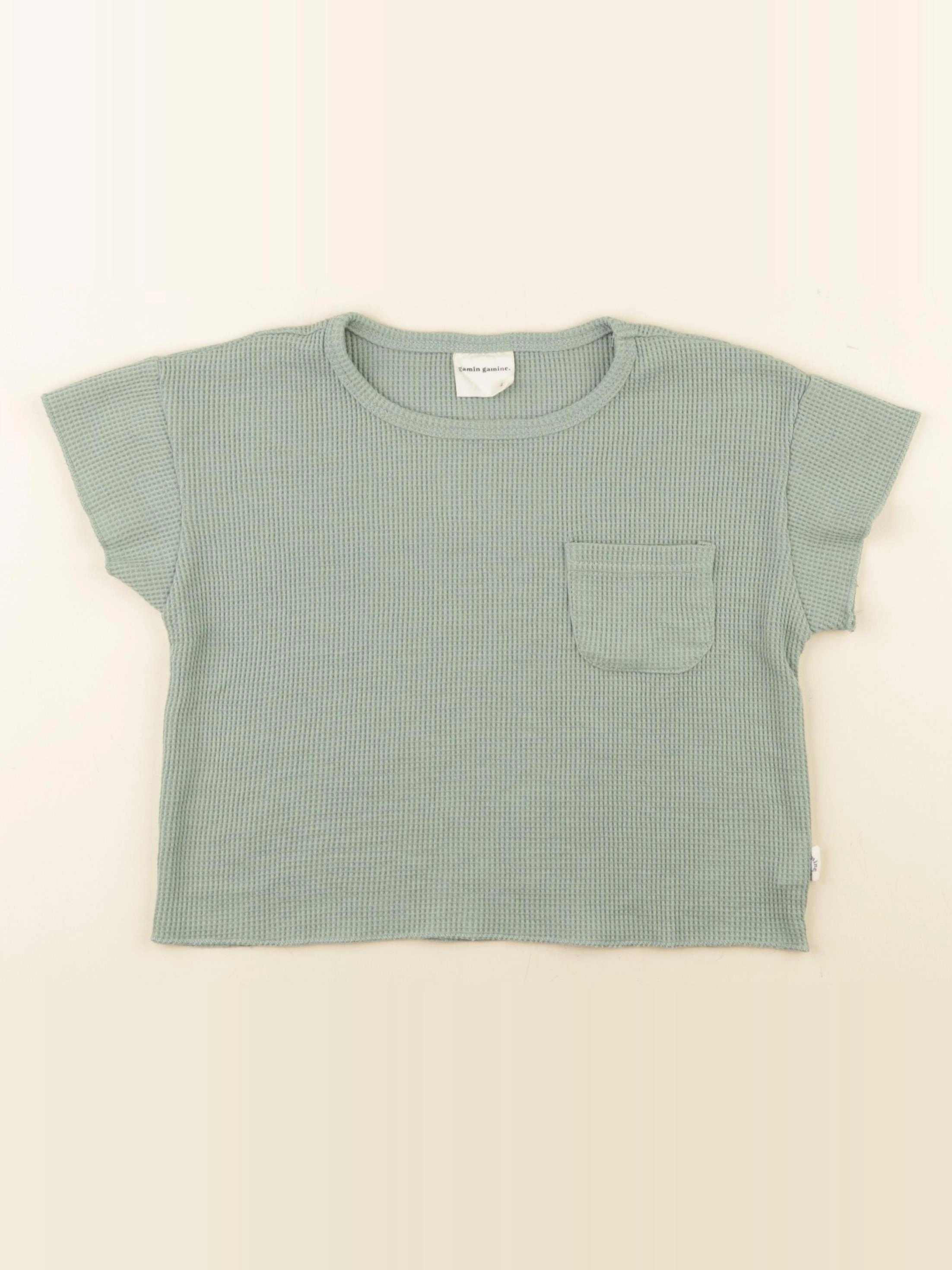 Gamin gamine - tee-shirt vert - 2 ans