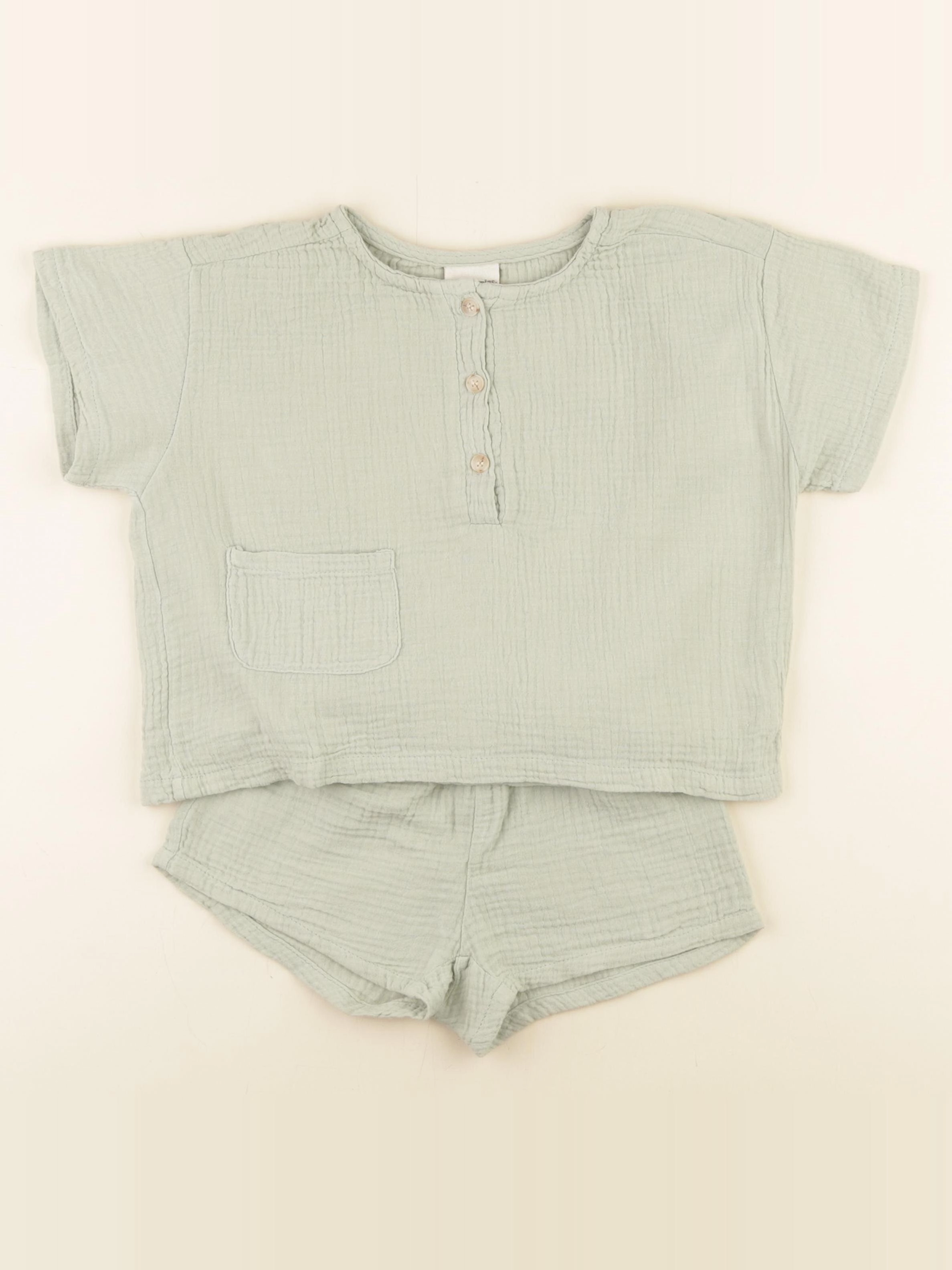 Gamin gamine - ensemble vert - 2 ans