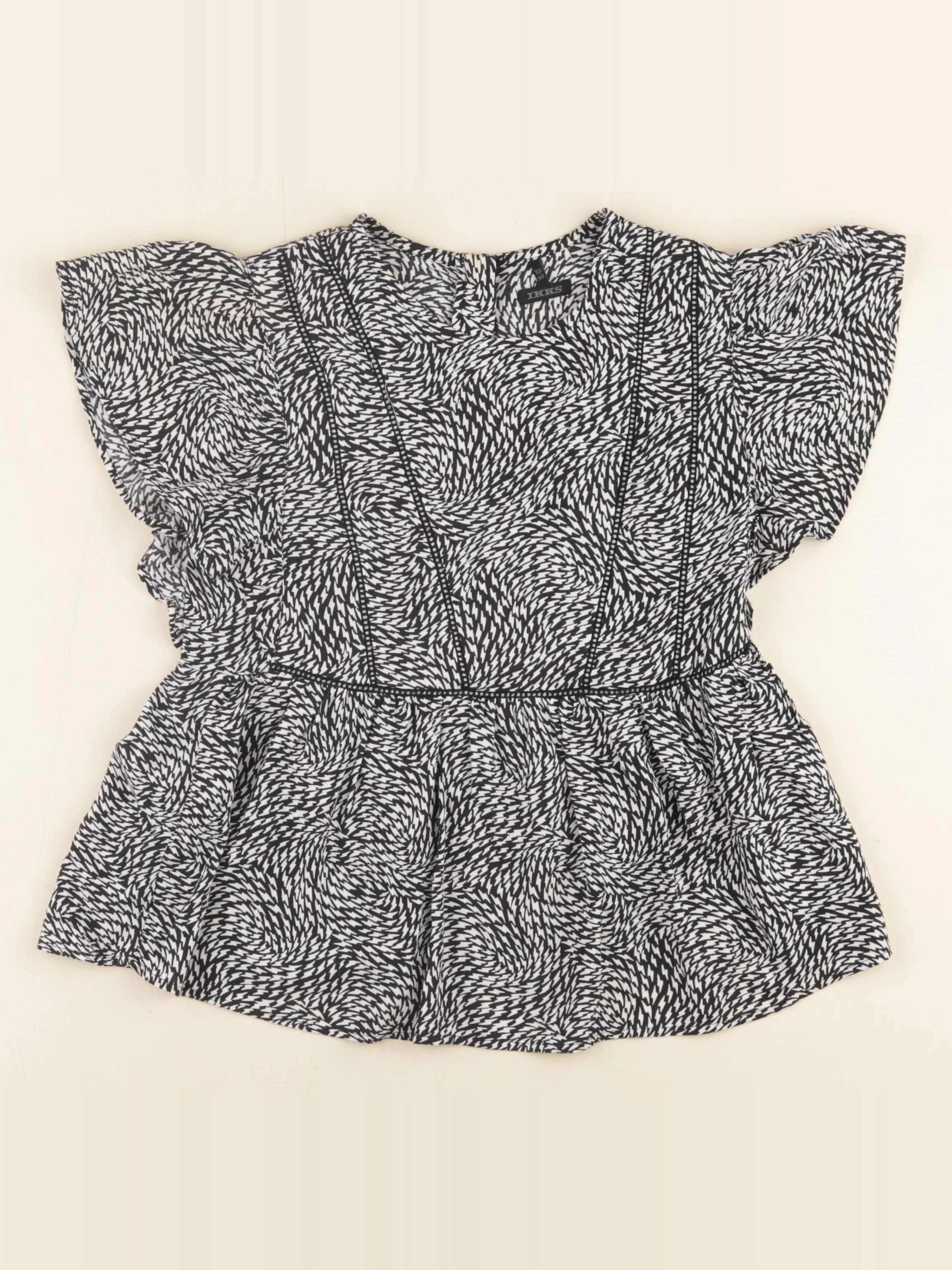 IKKS - blouse noir, blanc - 10 ans