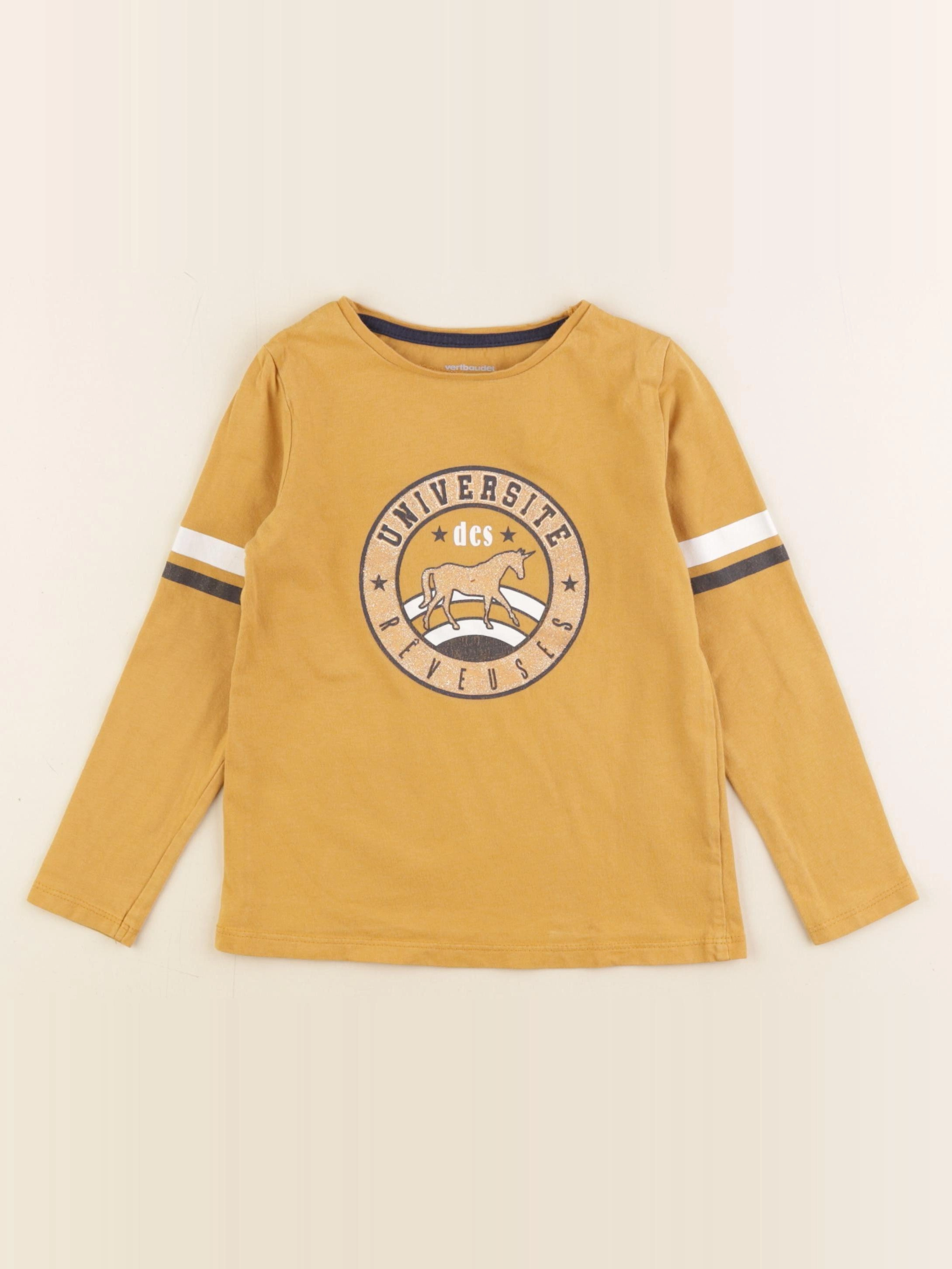 Vertbaudet - tee-shirt or, jaune - 5 ans