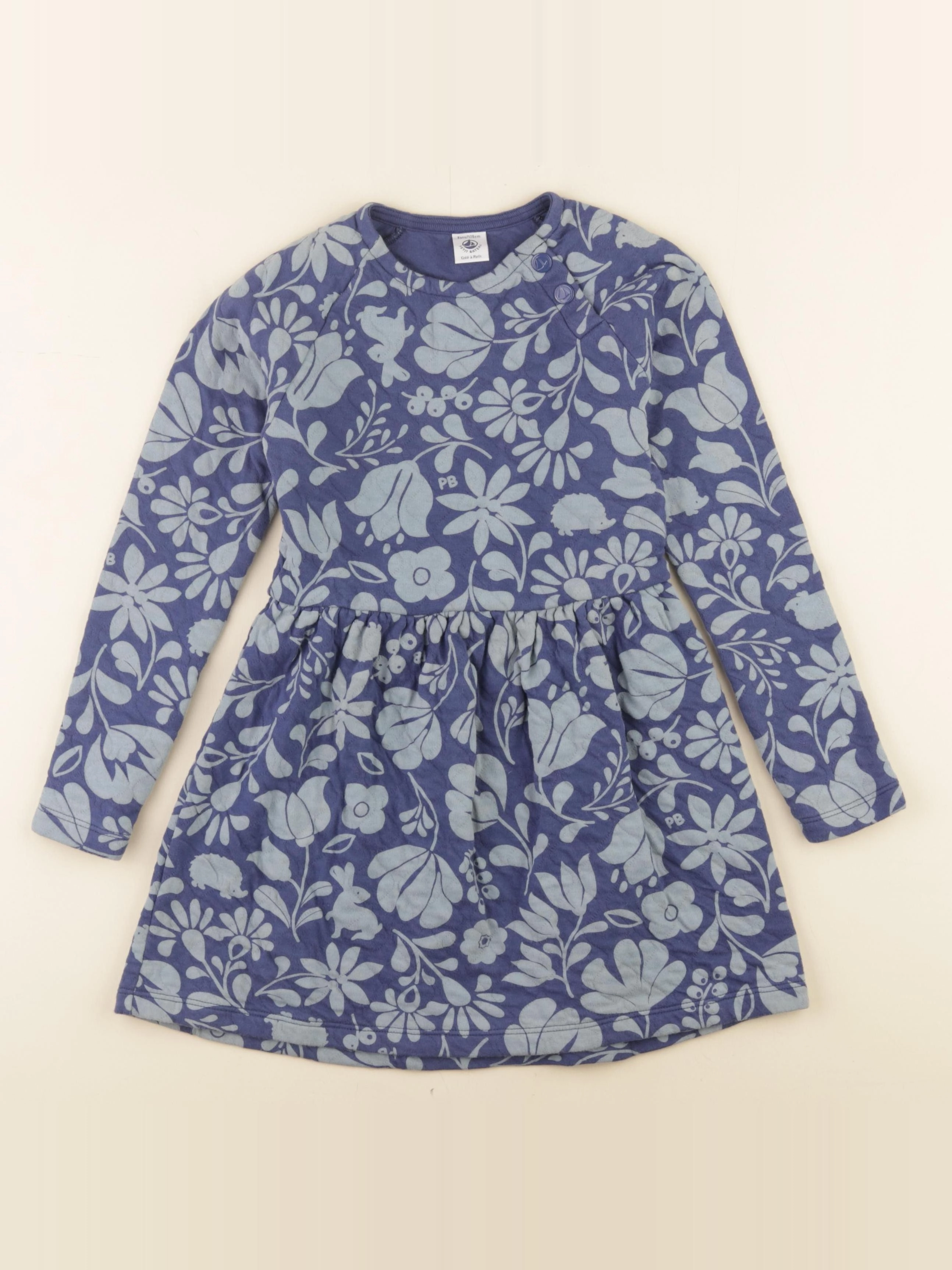 Petit Bateau - robe bleu - 8 ans