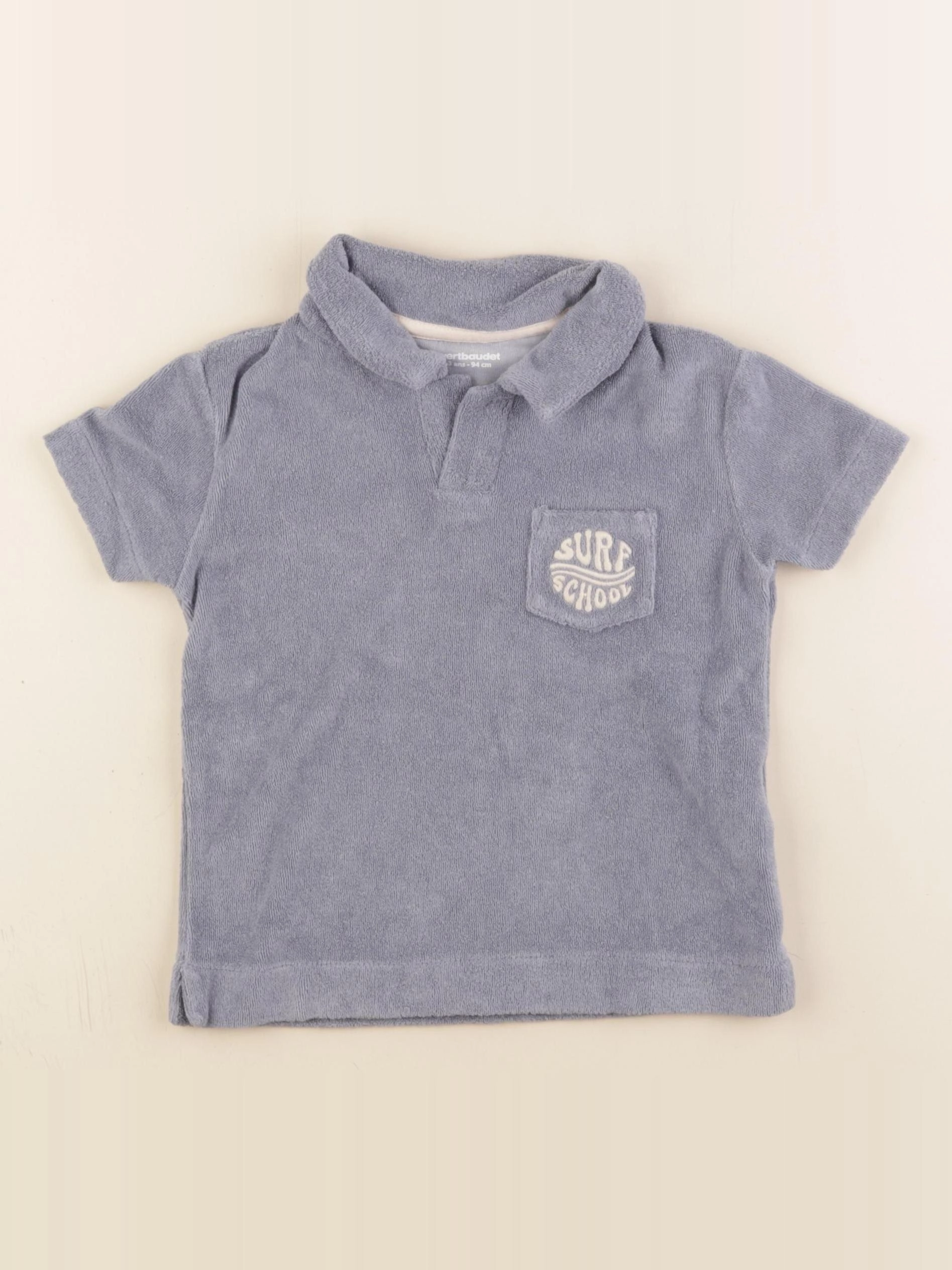 Vertbaudet - tee-shirt éponge bleu - 3 ans