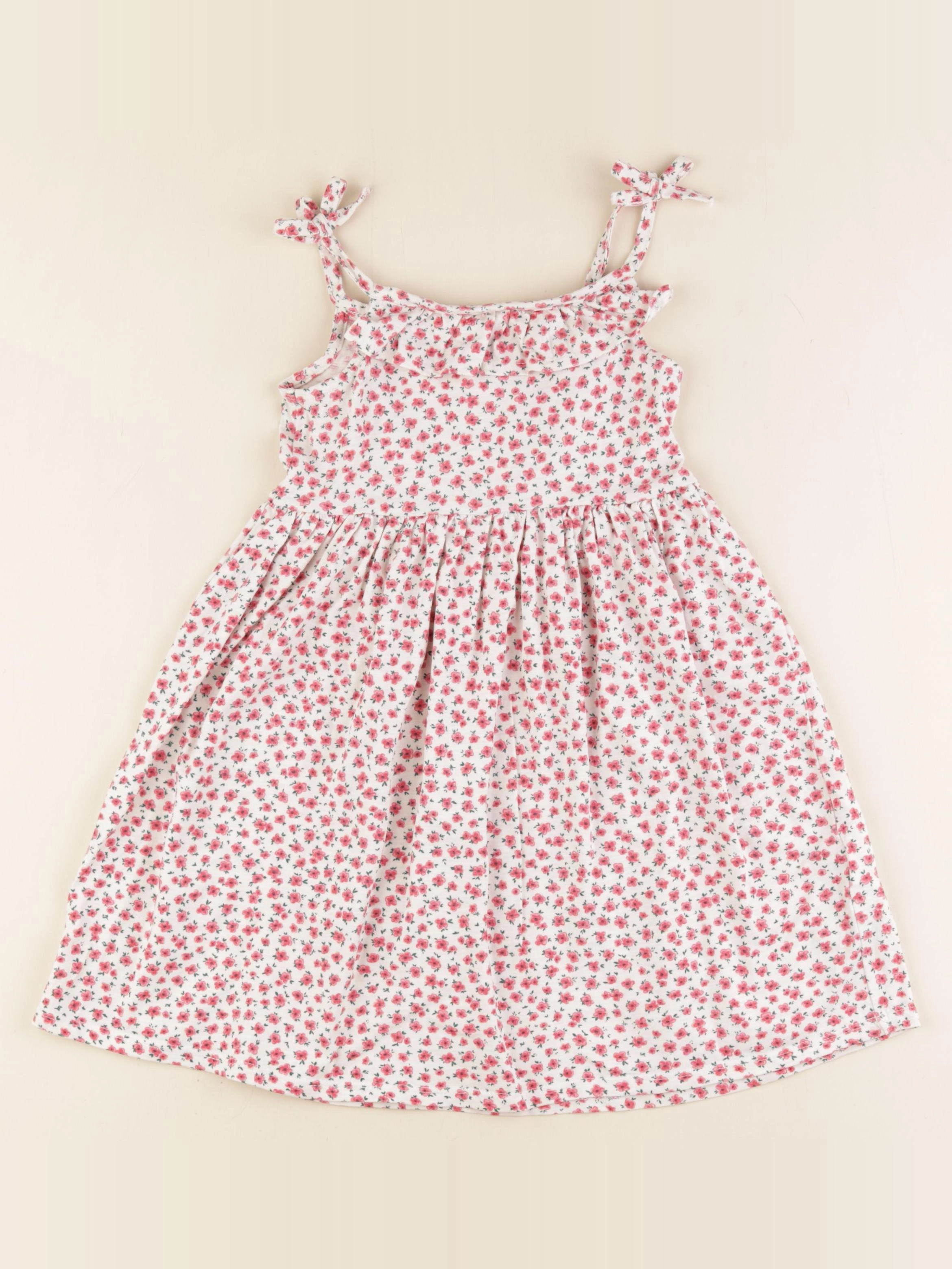 Vertbaudet - robe blanc, rose - 5 ans