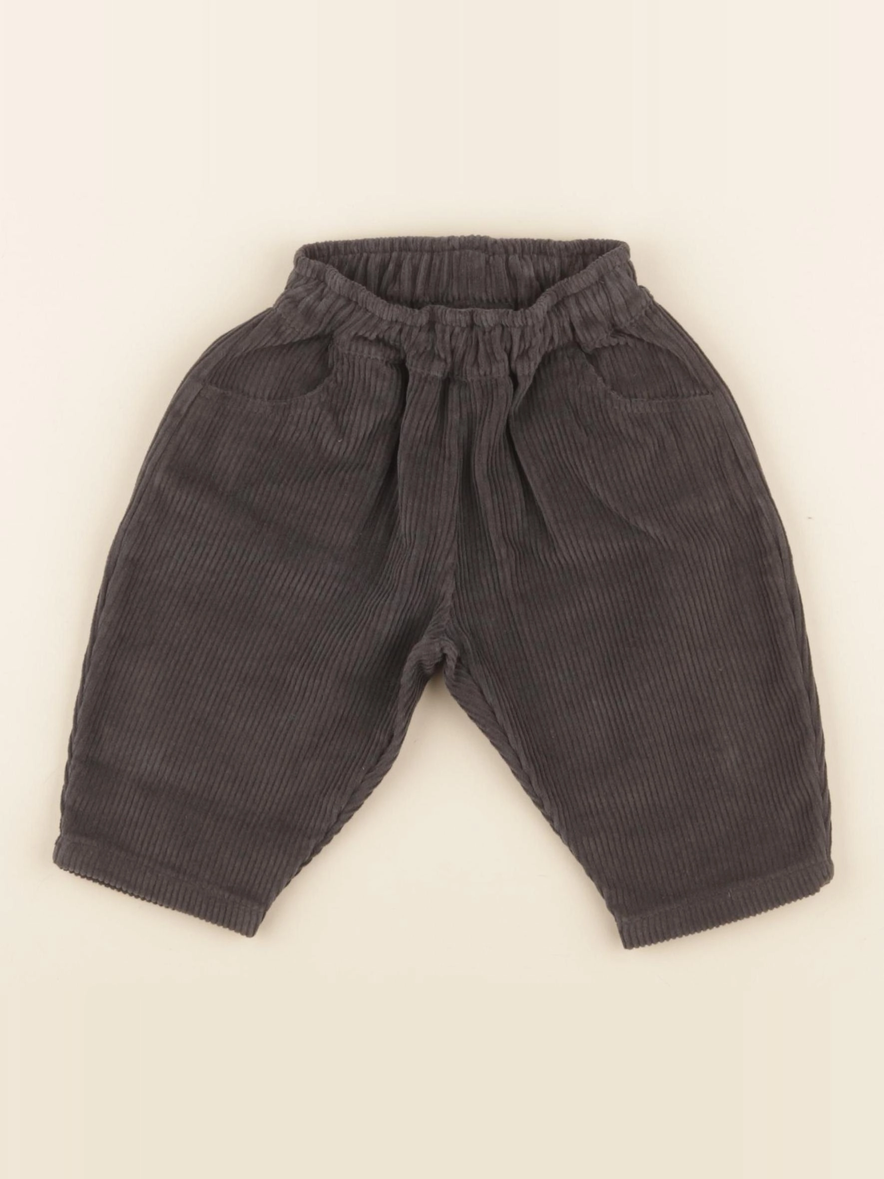 Studio Boheme - Pantalon velour Corderoy gris - 3 mois
