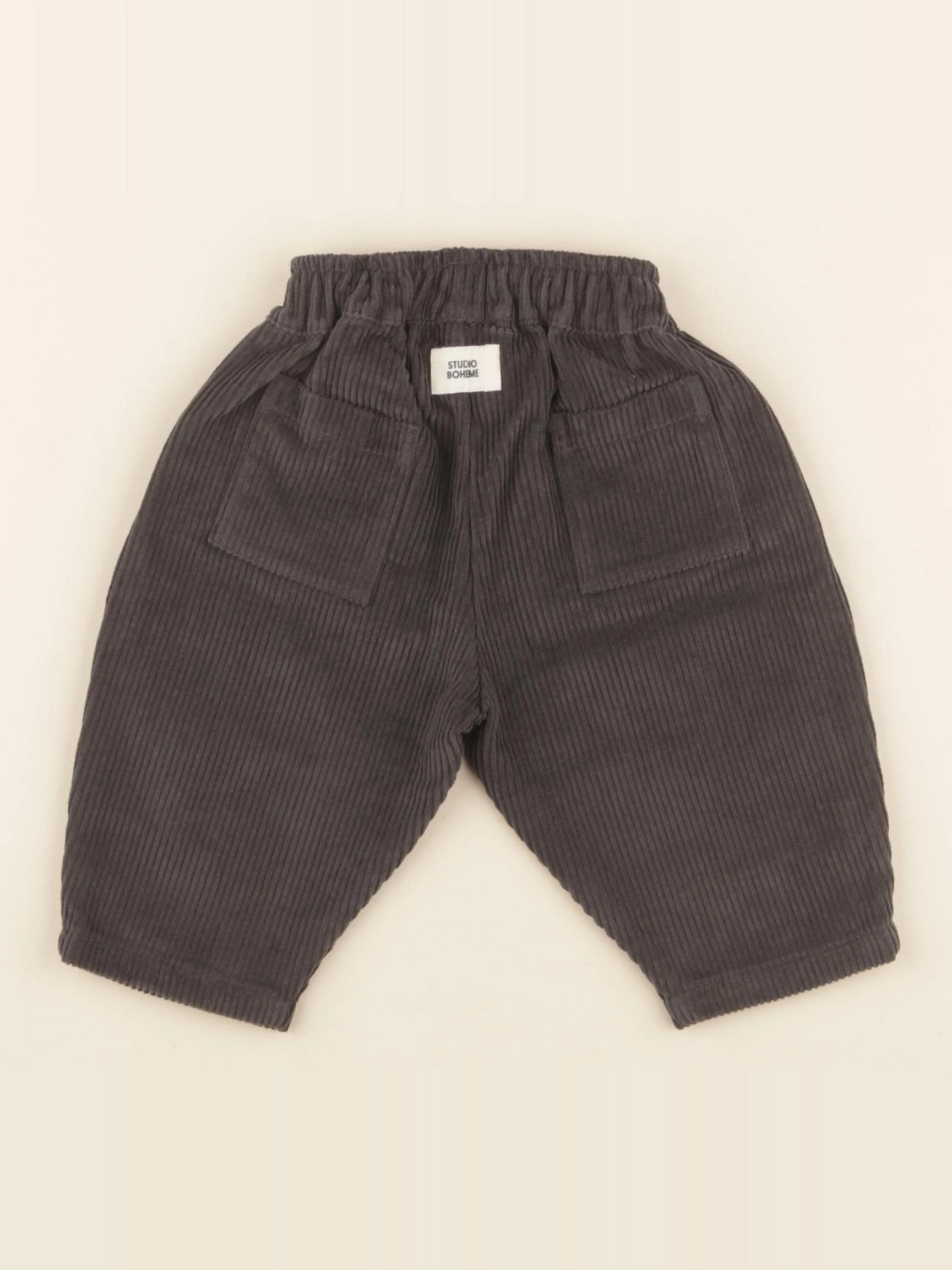 Studio Boheme - Pantalon velour Corderoy gris - 3 mois