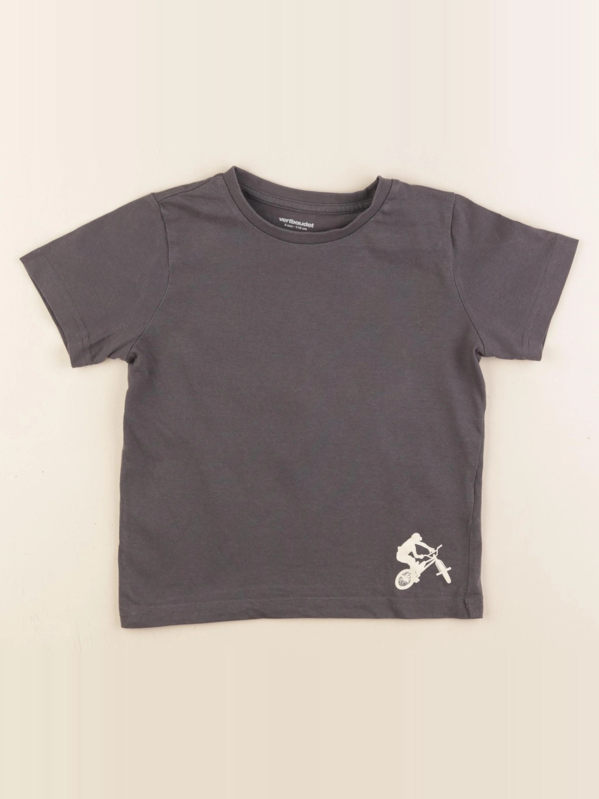 Vertbaudet - tee-shirt gris - 5 ans