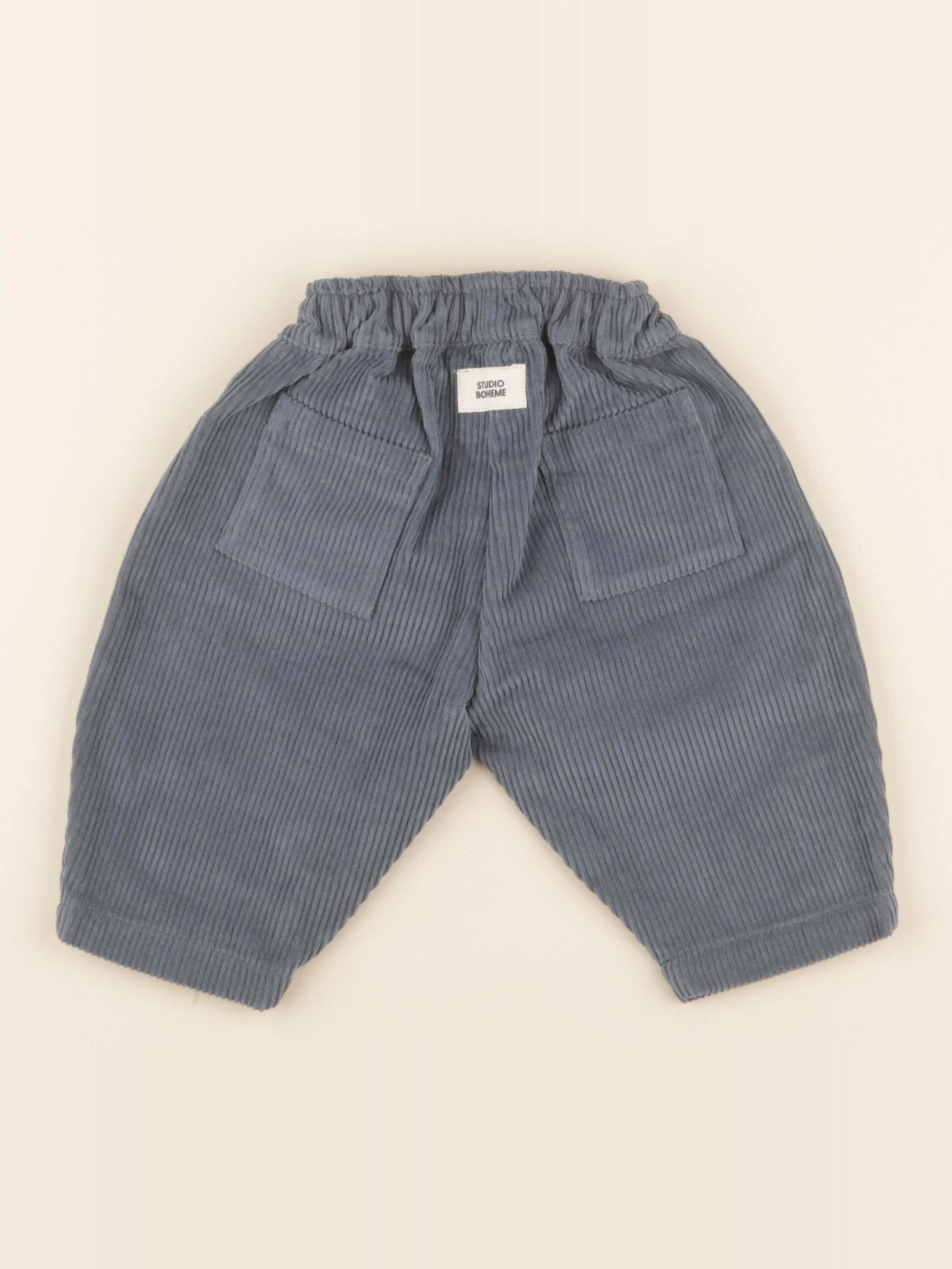 Studio Boheme - Pantalon velour Corderoy bleu - 3 mois