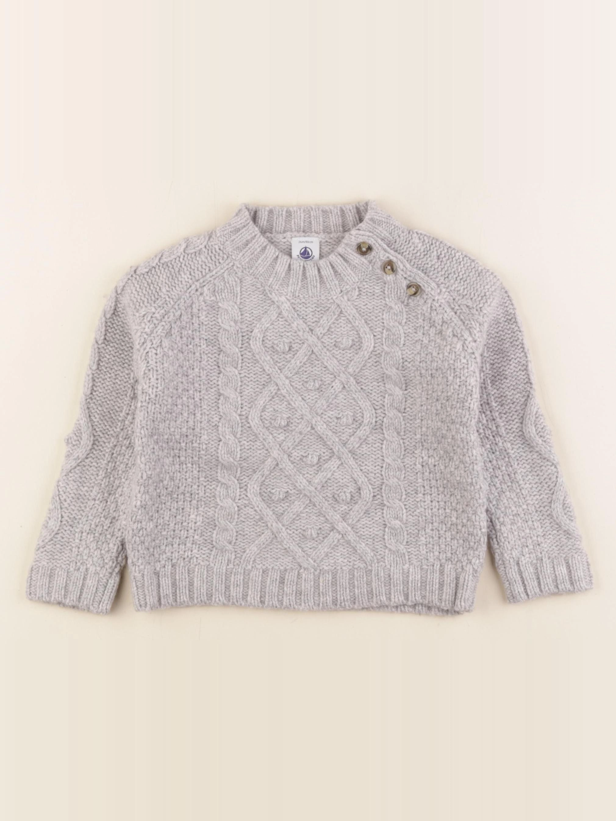 Petit Bateau - pull gris - 24 mois