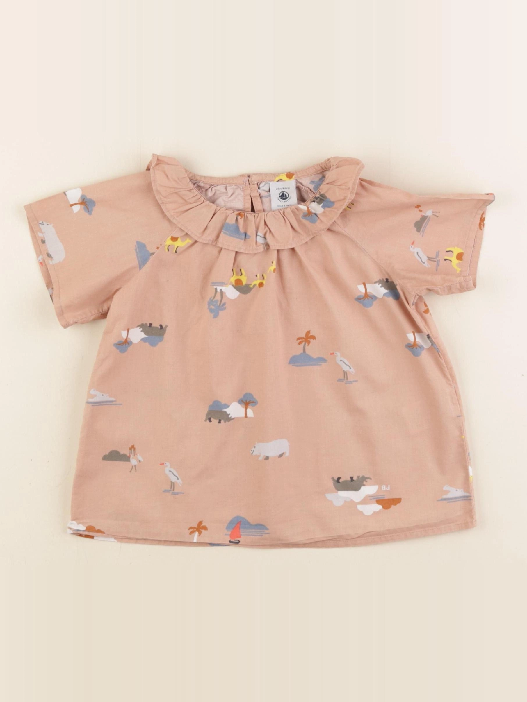 Petit Bateau - blouse rose - 24 mois