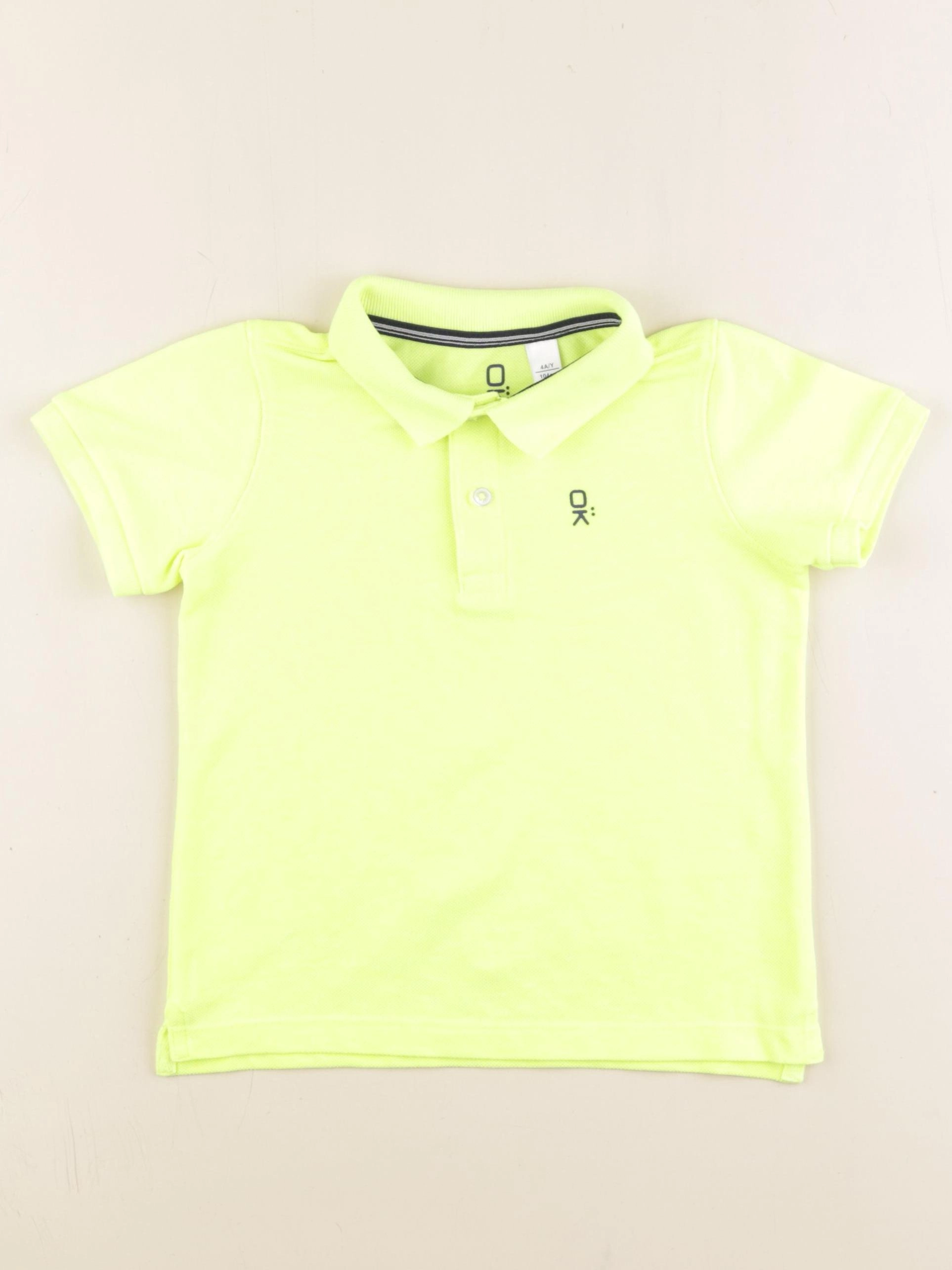 Okaidi - polo jaune fluo - 4 ans