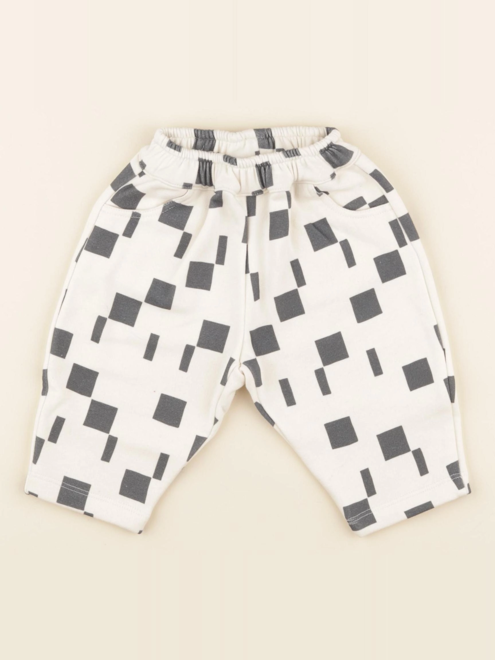 Studio Boheme - Pantalon Carrot Carres beige - 6 mois