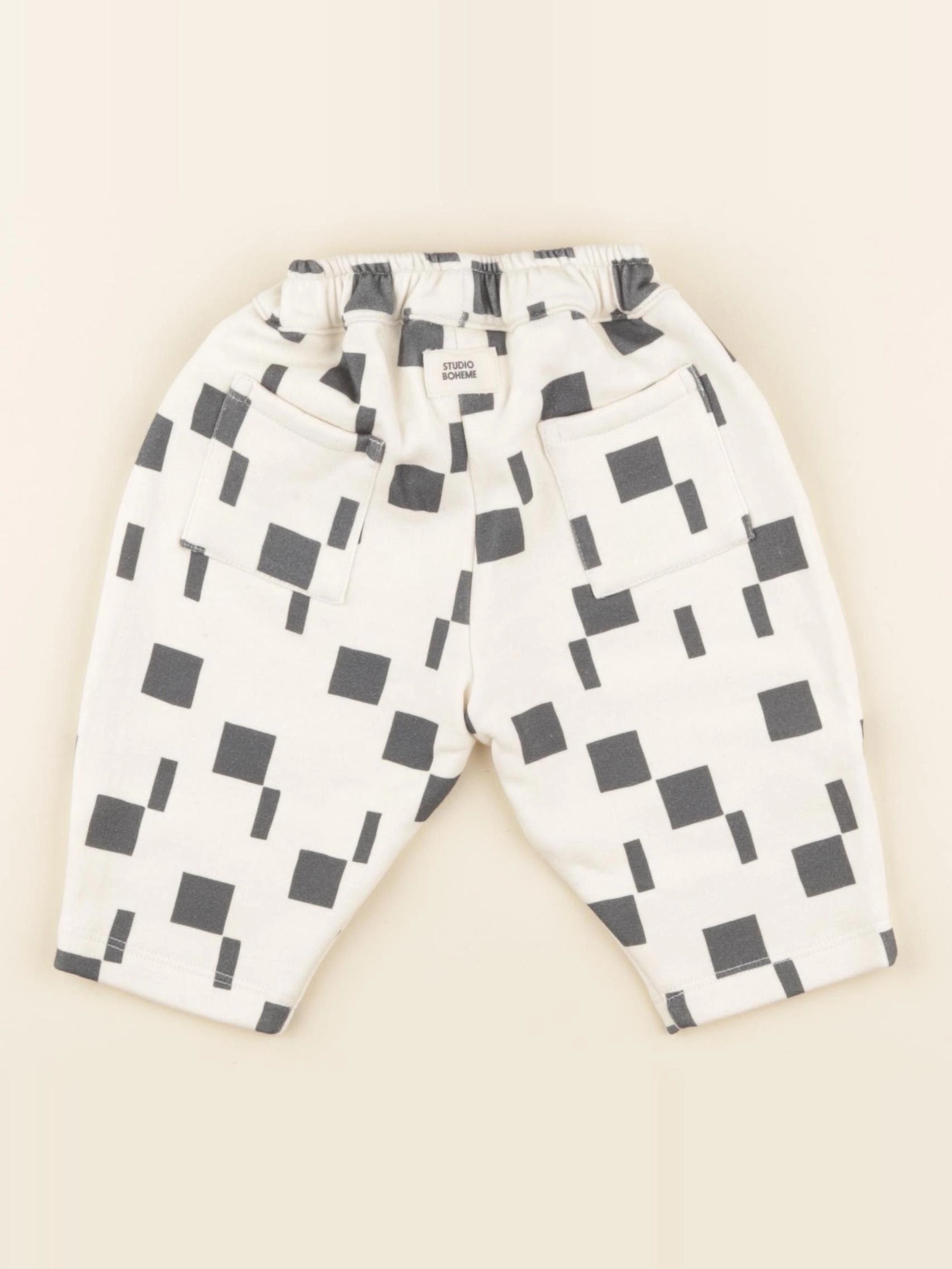 Studio Boheme - Pantalon Carrot Carres beige - 6 mois