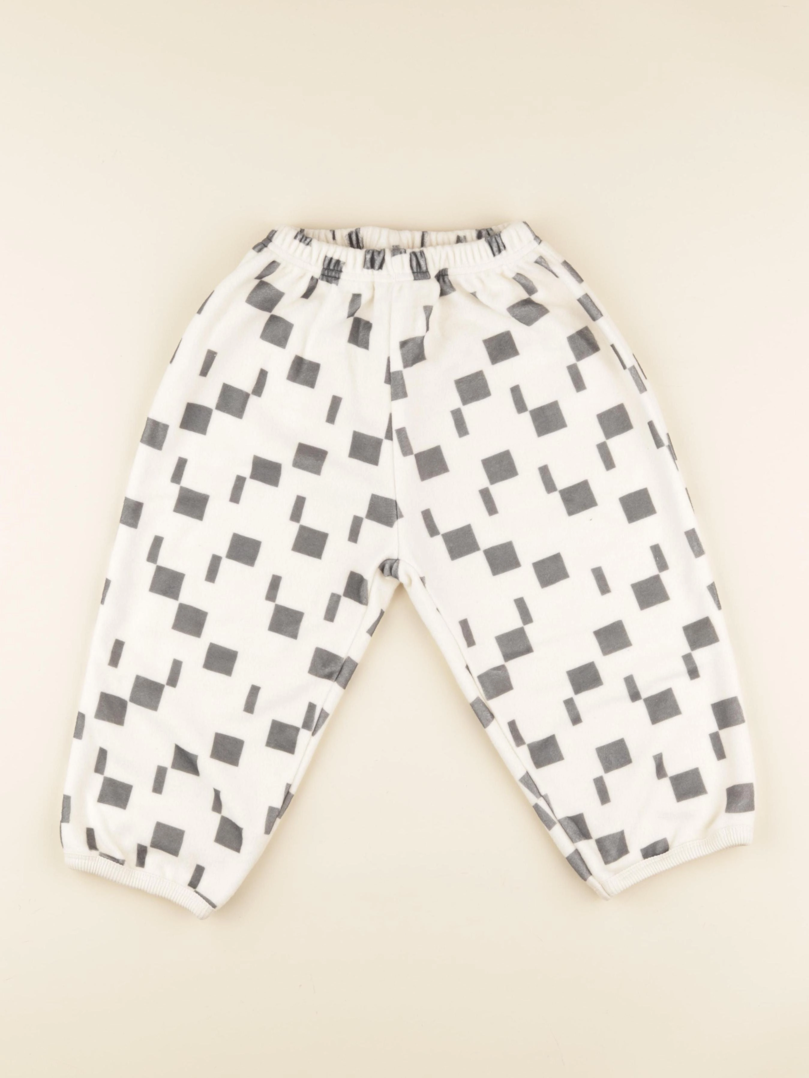 Studio Boheme - Pantalon Porgy Polaire carres beige - 6 mois