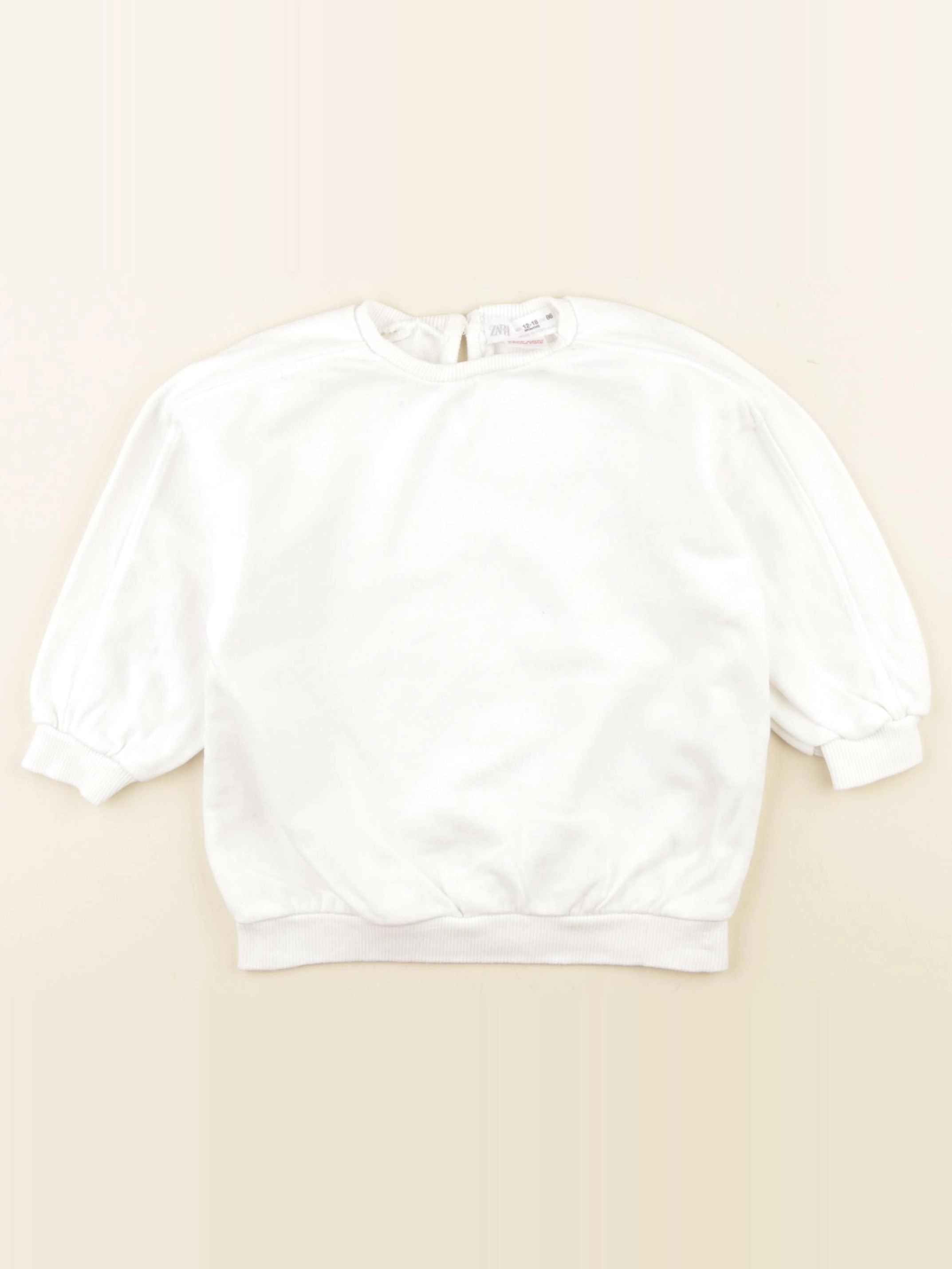 Zara - sweat blanc - 12/18 mois