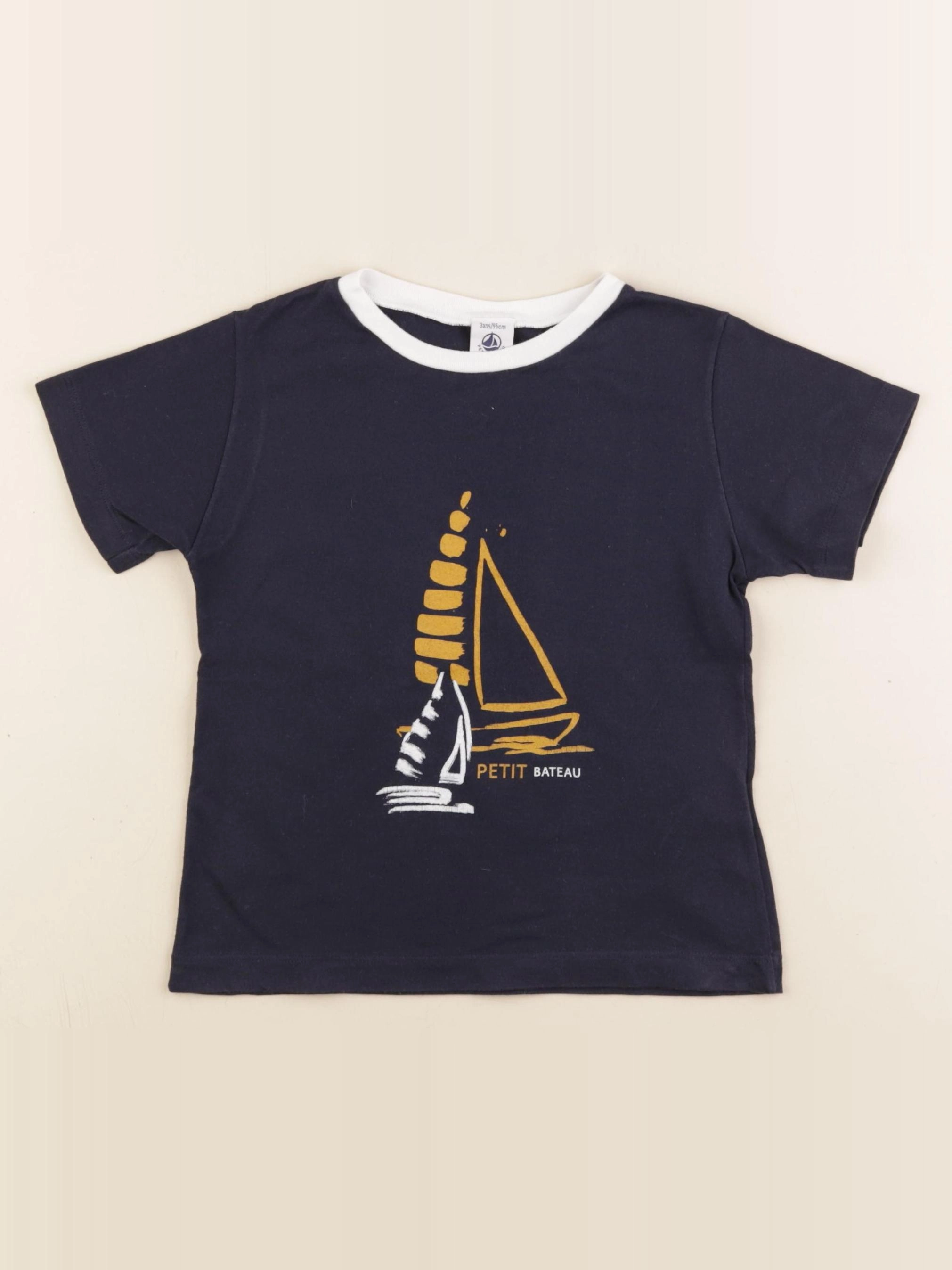 Petit Bateau - tee-shirt bleu - 3 ans