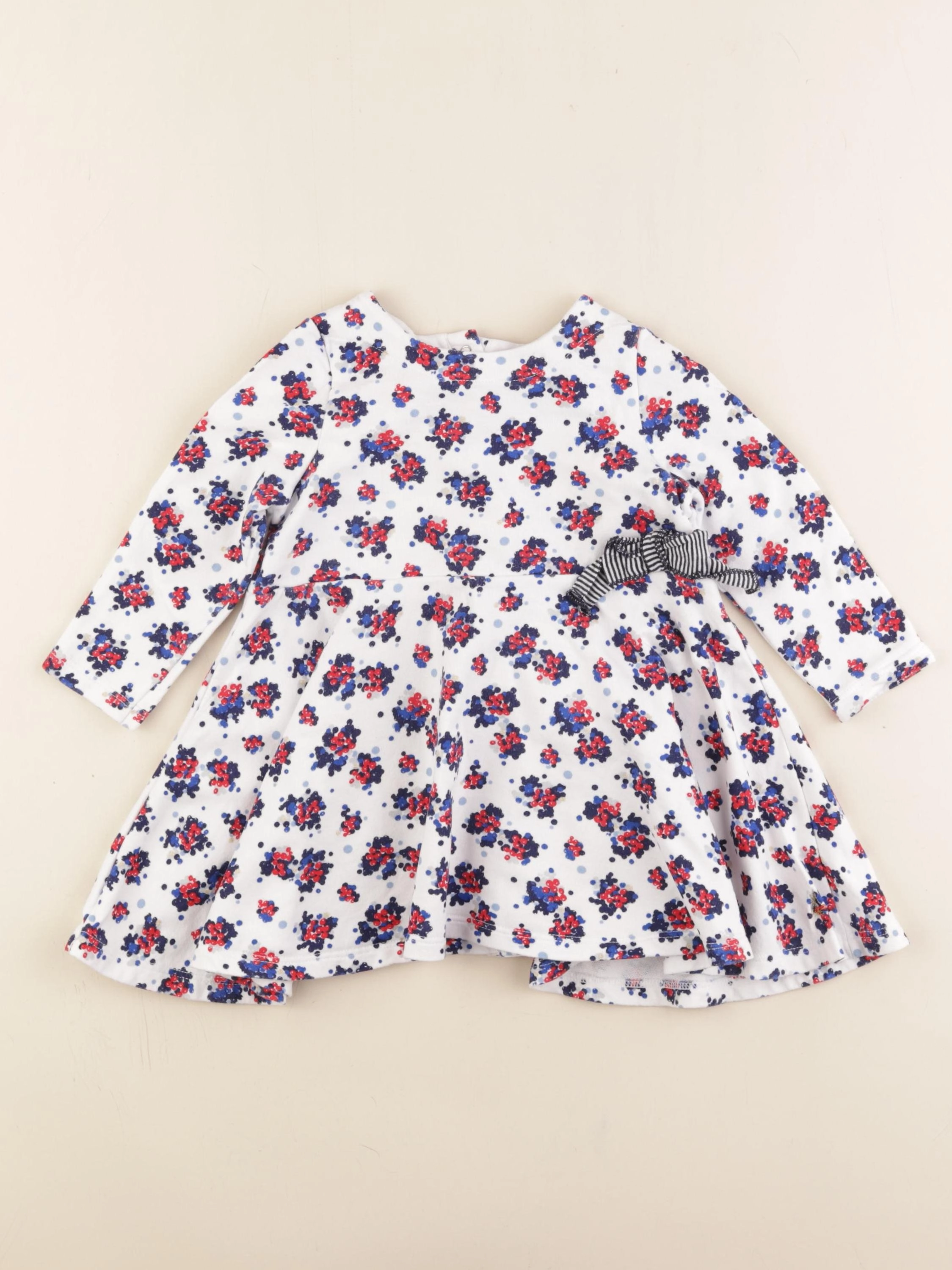 Petit Bateau - robe blanc - 18 mois