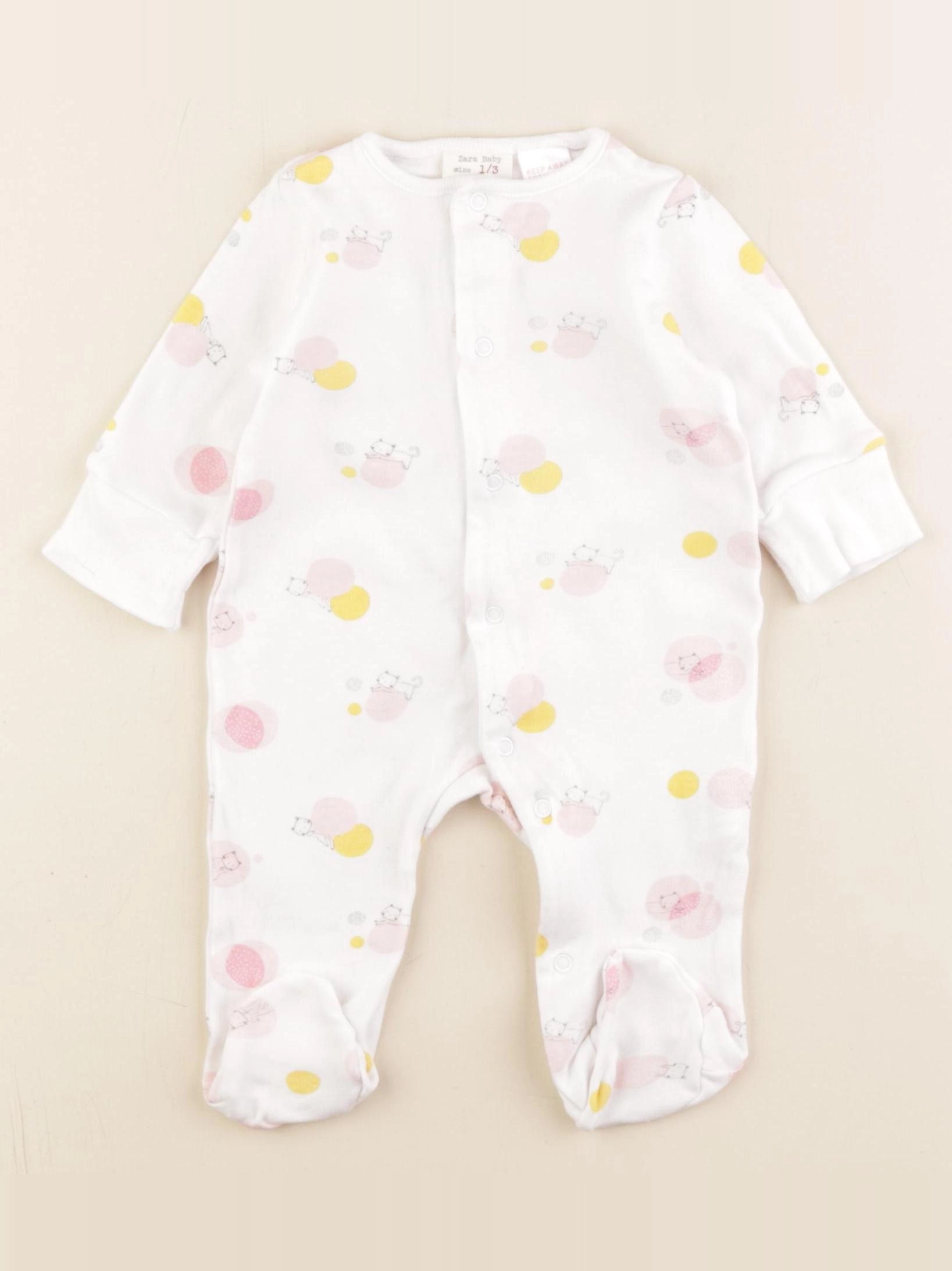 Zara - pyjama coton rose - 1/3 mois