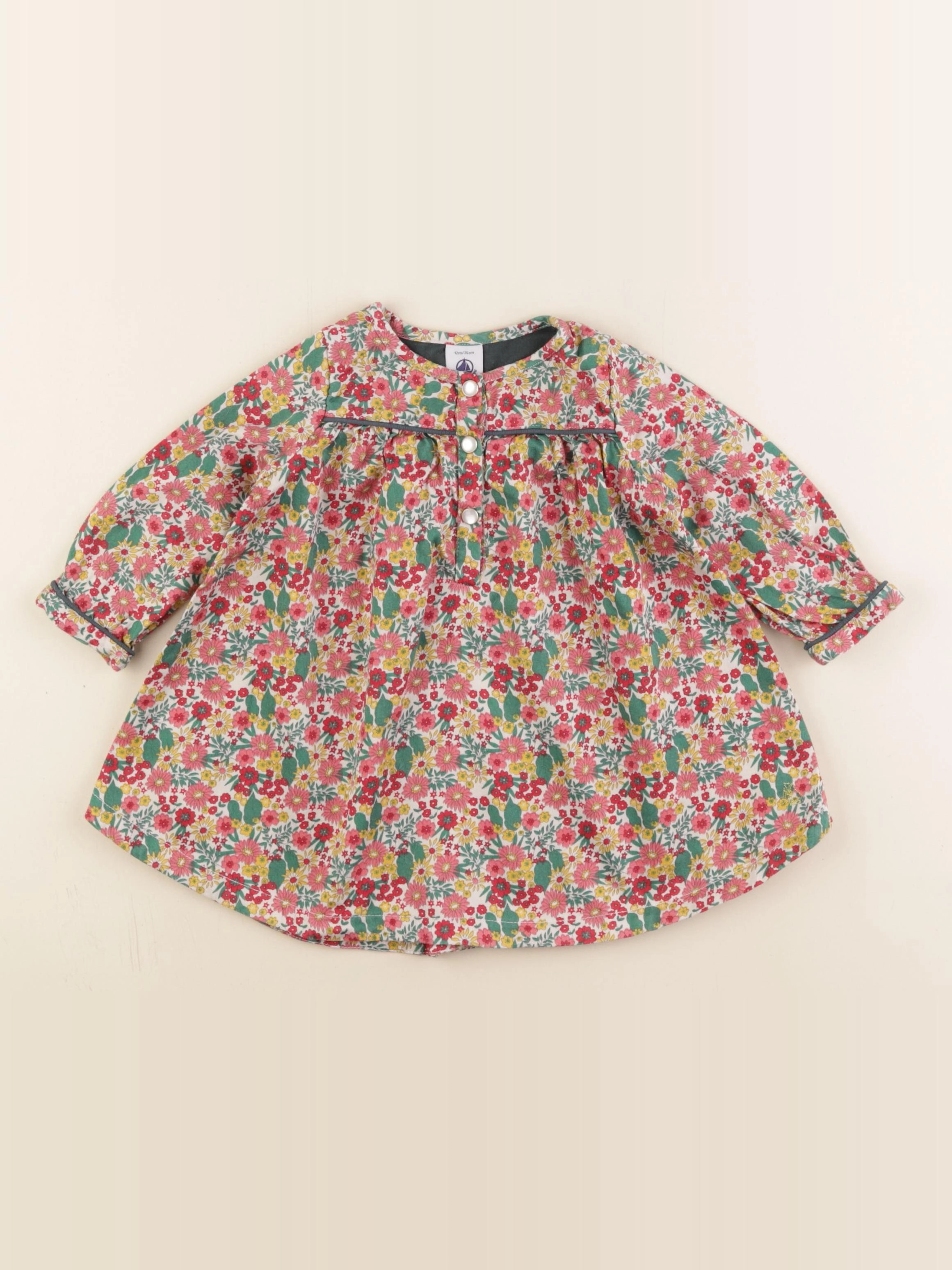 Petit Bateau - robe multicolore - 12 mois