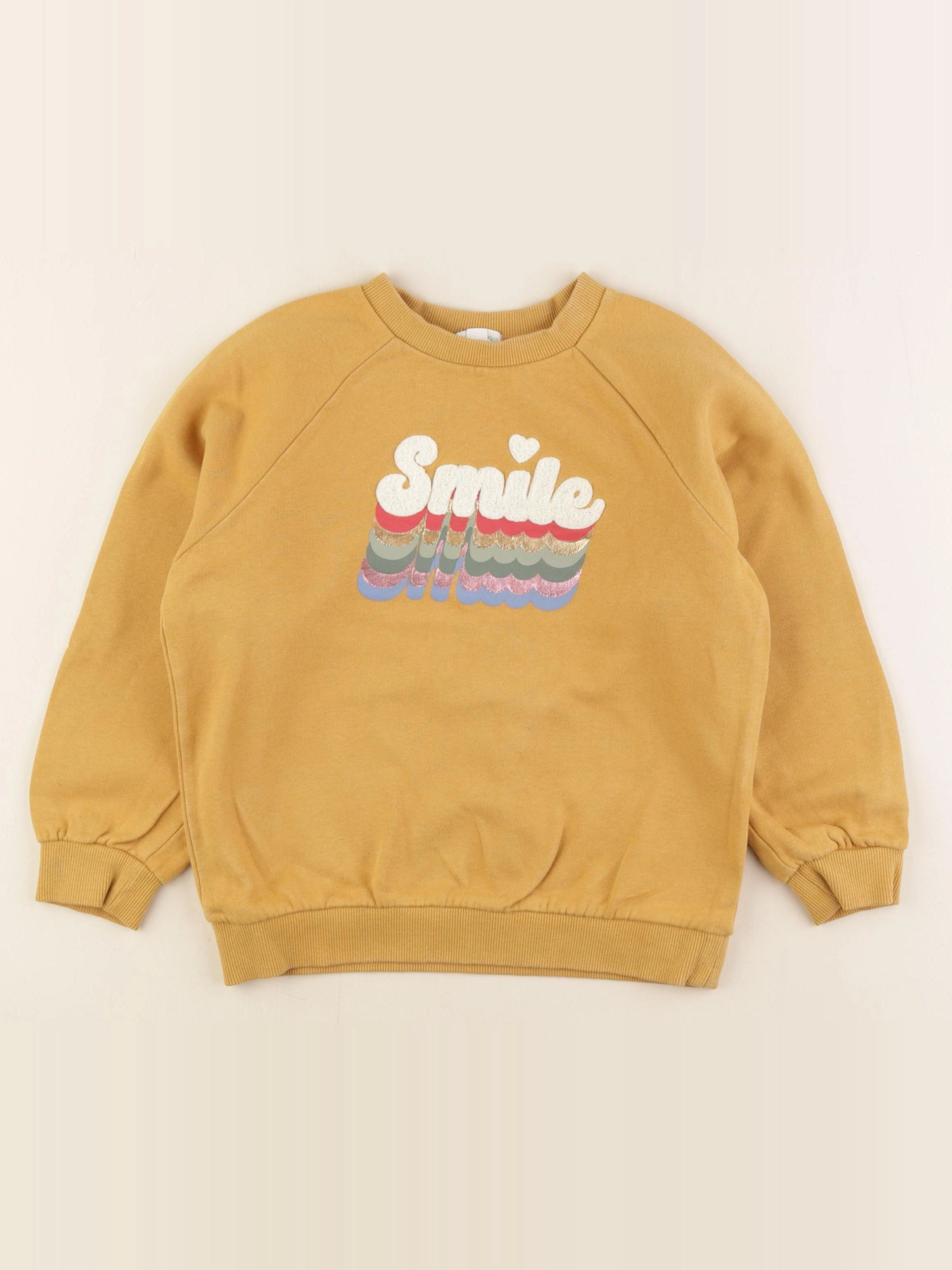 Vertbaudet - sweat jaune - 8 ans