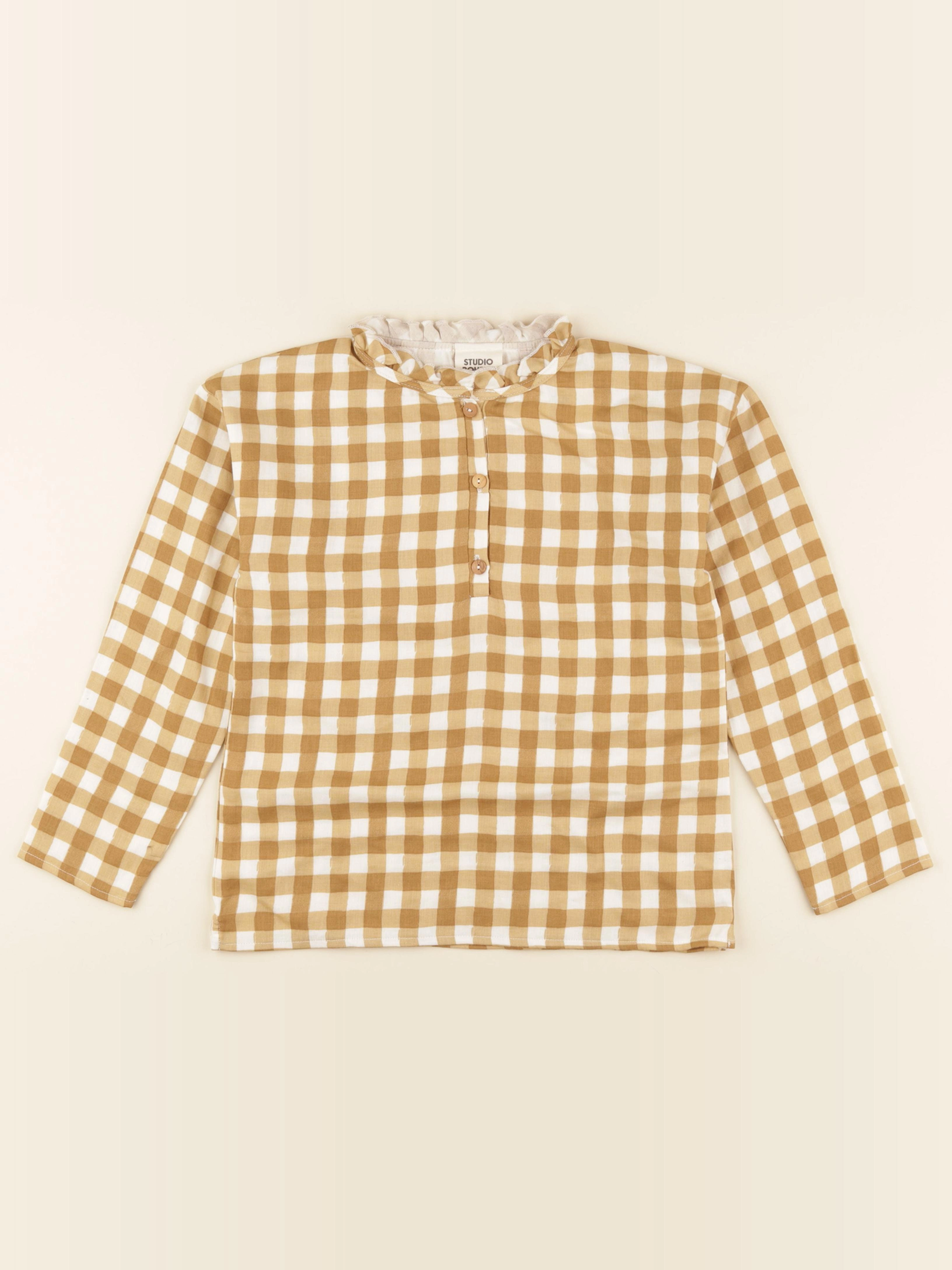 Studio Boheme - Blouse Olympe Vichy caramel - 10 ans